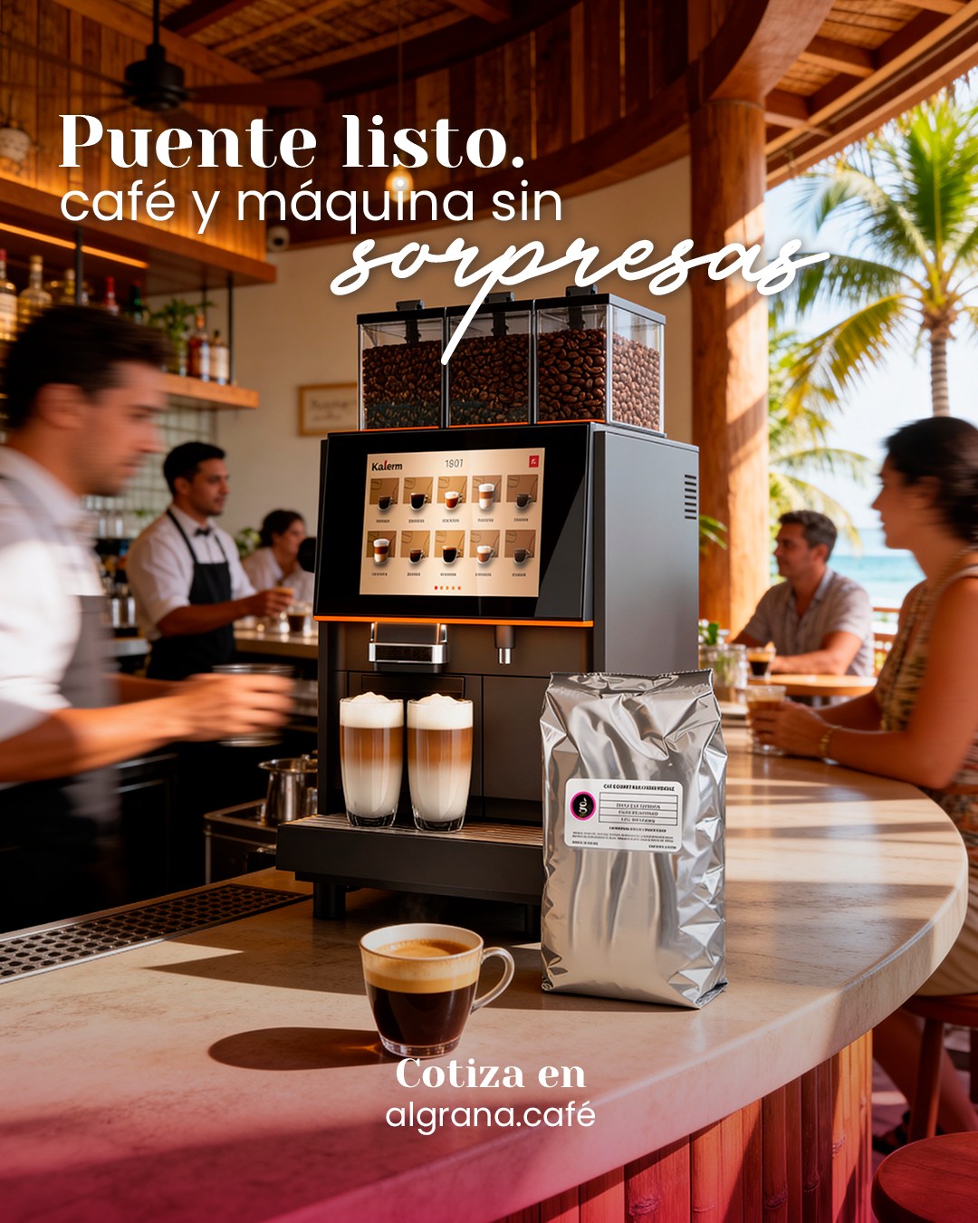 Puente sin sorpresas. ☕⚙️
Guarda este checklist para tu operación.
Café · insumos · máquina lista.
Más en algrana.cafe