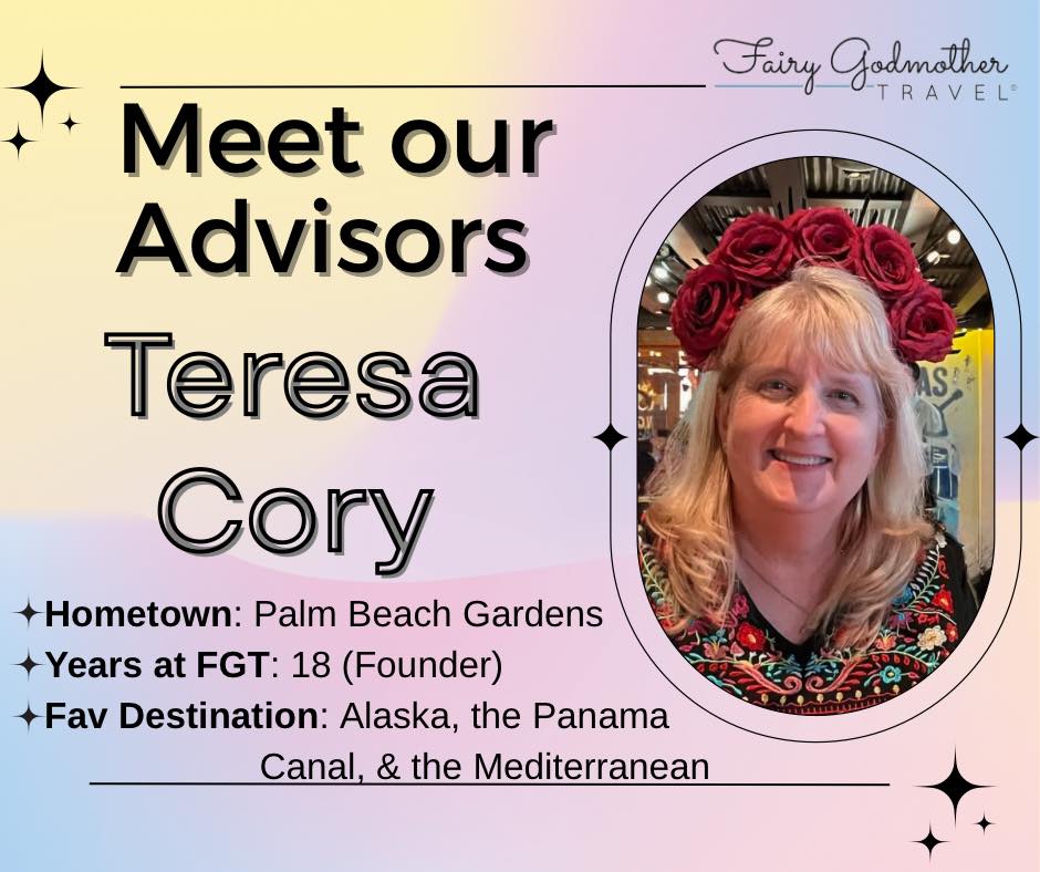 Get to know our team! 🤩🙌
✨This week’s featured advisor is - Teresa Cory!!
Teresa is the OG Fairy Godmother - she founded our agency 18 years ago and we’re SO thankful for her! 🥰
Specialties:
🚢 Disney Cruise Line
Travel Must-Haves:
🎧 Wired earphones (harder to lose those!)
🧴 Hand lotion for the plane
🧼 Hand sanitizer
🫸 Patience
😆 A sense of humor
Fun Fact:
“At the age of 3, I passed on a trip to Disneyland with my grandparents because I would miss the Mickey Mouse club on TV and Mickey NEEDED my support!” 🐭❤️
✨Request a quote from Teresa here:
https://www.fairygodmothertravel.com/request-a-quote
#fairygodmothertravel #traveladvisors #meetourteam #bestinthebusiness #travelexpert
