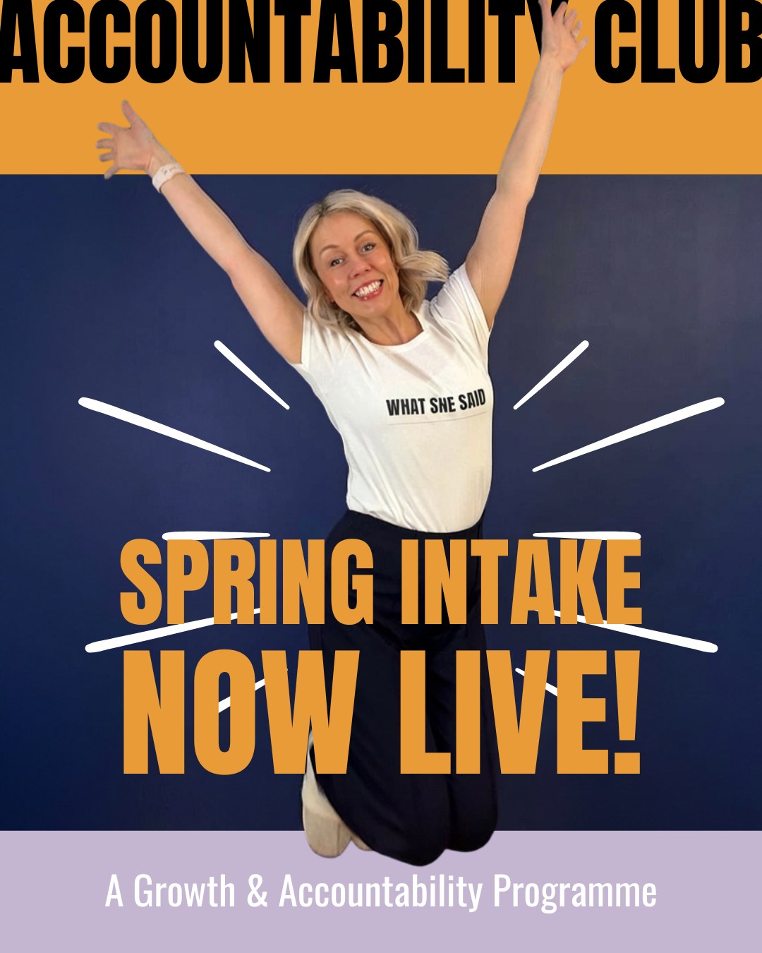 Spring Intake NOW LIVE! 🌼✨
The Spring Intake of the Accountability Club is officially OPEN.
If you’re tired of thinking about your next step and ready to actually take it… this is your moment.
Over 3 months you’ll get:
• 1 x 1‑2‑1 kick‑off call to set clear goals
• Your personalised planner to keep you on track (and accountable!)
• 3 x live Accountability Sessions (with 10+ dates to choose from)
• Max 6 people per session
• Strategic support, hot seats + real momentum
• A supportive group who genuinely get it
Perfect if your business keeps slipping to the bottom of the list and you want structure, clarity + accountability.
Spring cohort runs April–July.
Join before 3rd April.
Only £99.
Link in bio — your next 3 months will thank you 🌱