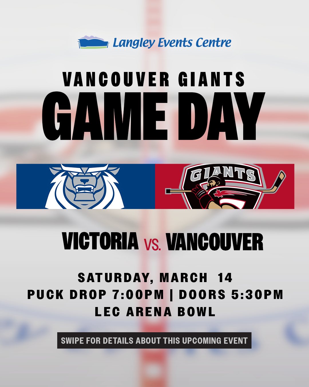 Saturday night action on the ice as the @whlgiants complete a home-and-home with the Victoria Royals