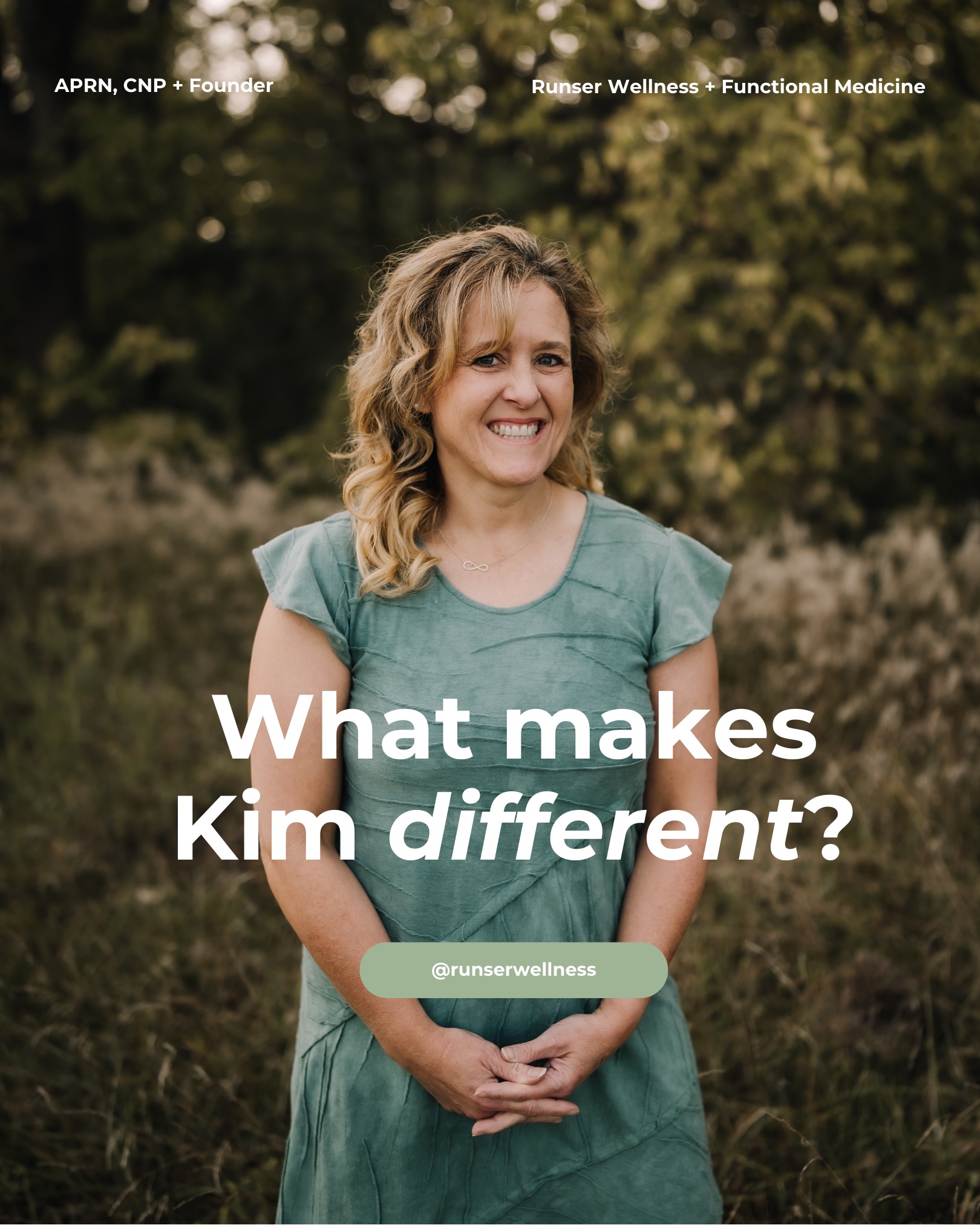 At Runser Wellness, Kim stands out with her commitment to functional medicine, which is not just a quick fix but a journey towards genuine transformation.
Her passion was ignited by seeing patients return from specialists still struggling with unresolved symptoms.
Kim takes the time to understand your unique health challenges and uses advanced testing to address root causes rather than just symptoms.
She creates personalized, comprehensive treatment plans tailored to you.
You deserve a treatment plan as unique as you are! Reach out today to start your journey to true wellness.
#RunserWellness #FunctionalMedicine
