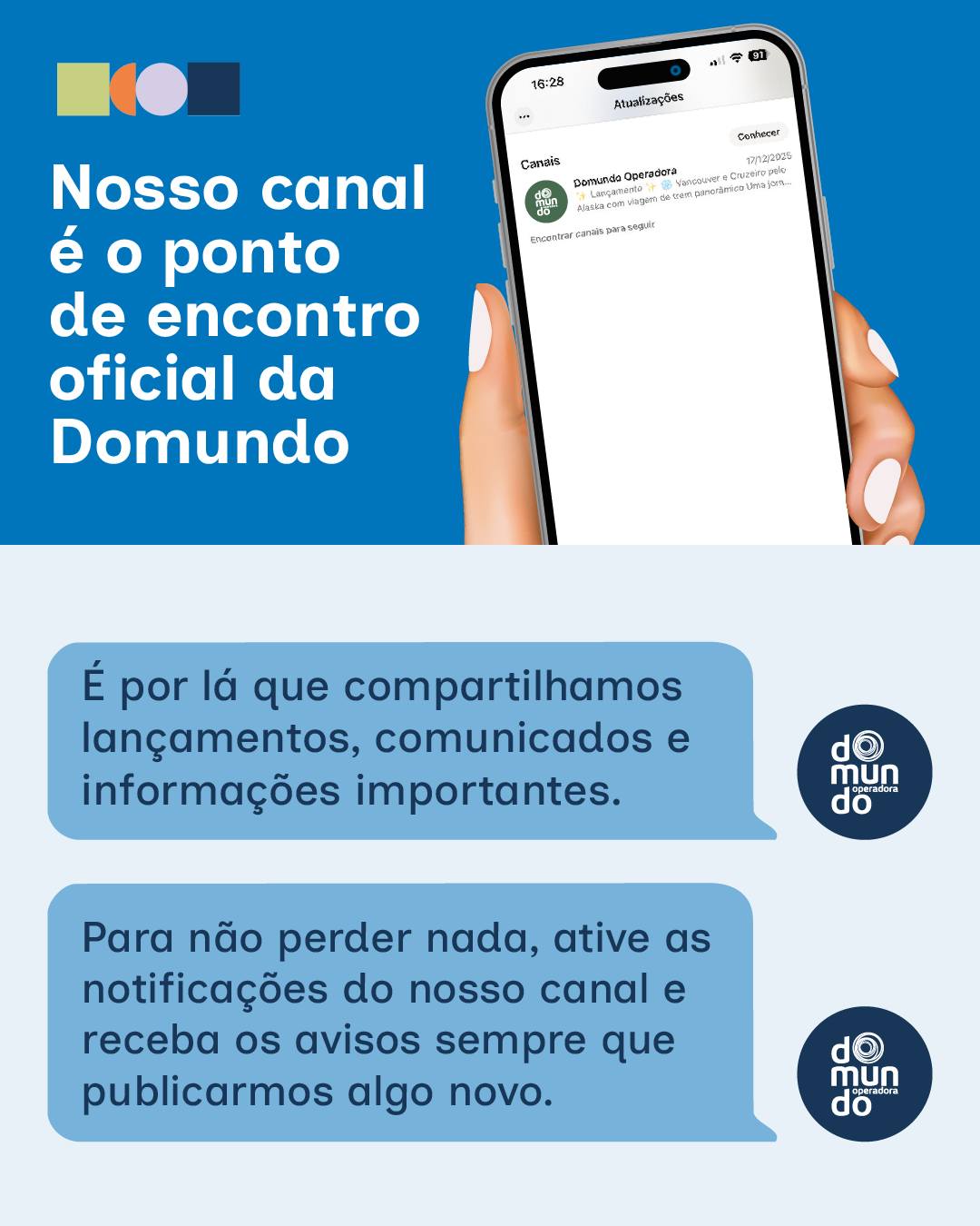 Vem para o Canal de WhatsApp da Domundo exclusivo para agentes de viagem! 🤩
É por lá que compartilhamos lançamentos de roteiros, novidades e muito mais.
Se você é agente e não quer perder nada, basta clicar no link que está na nossa bio para fazer parte! ������
E para ser avisado sempre que publicarmos algo novo por lá, é só ativar o sininho. 🔔
#domundo #viagens #turismo
