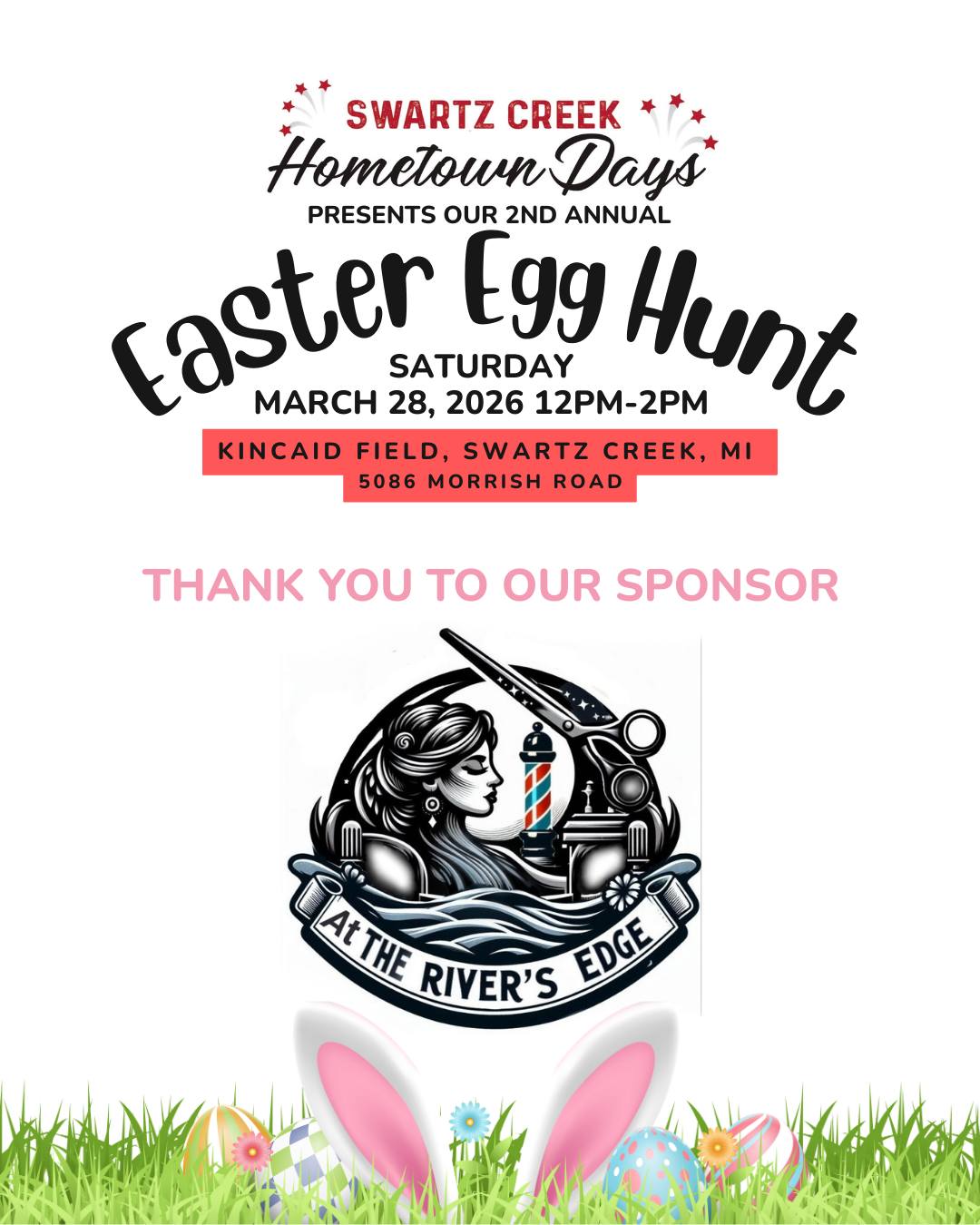 A big thank you to @attheriversedgesalon for sponsoring our 2nd Annual Easter Egg Hunt!
Your support helps make this fun community event possible for so many families.