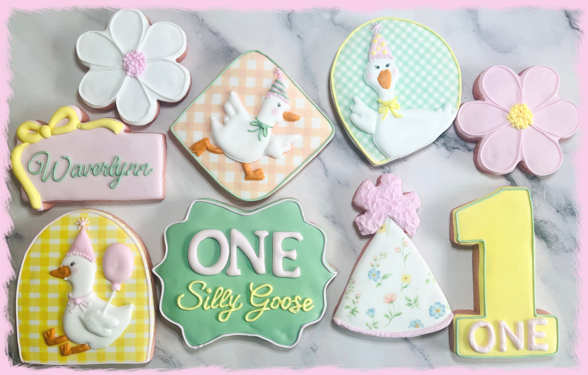 We have been wanting to do this theme! One Silly Goose, for a precious little girl. We love you Waverlynn π