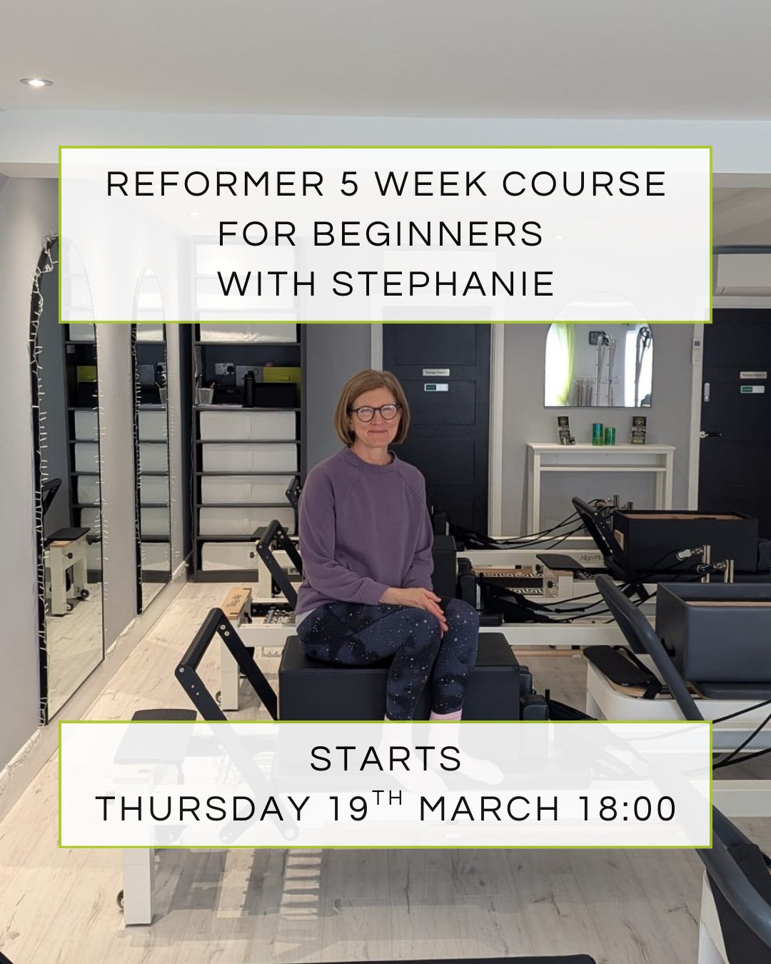 UPDATE: THIS COURSE IS NOW FULL
Pilates on the Reformer STARTS THIS THURSDAY 19TH MARCH at 18:00
Grab the last spaces quickly!
Stephanie will lead this 5 week course where you will safely learn the basics of Pilates and the basics of the Reformer, within a small group. Stephanie has been with us for the past 3 years and brings a fun and friendly approach to her teaching.
Please note that this course will continue to run through the Easter holidays.
#reformerpilatesstudio #pilatesnearme #pilatesreformerstudio #upminsterpilates #pilatesbeginner #beginnerreformer #smallgrouppilates