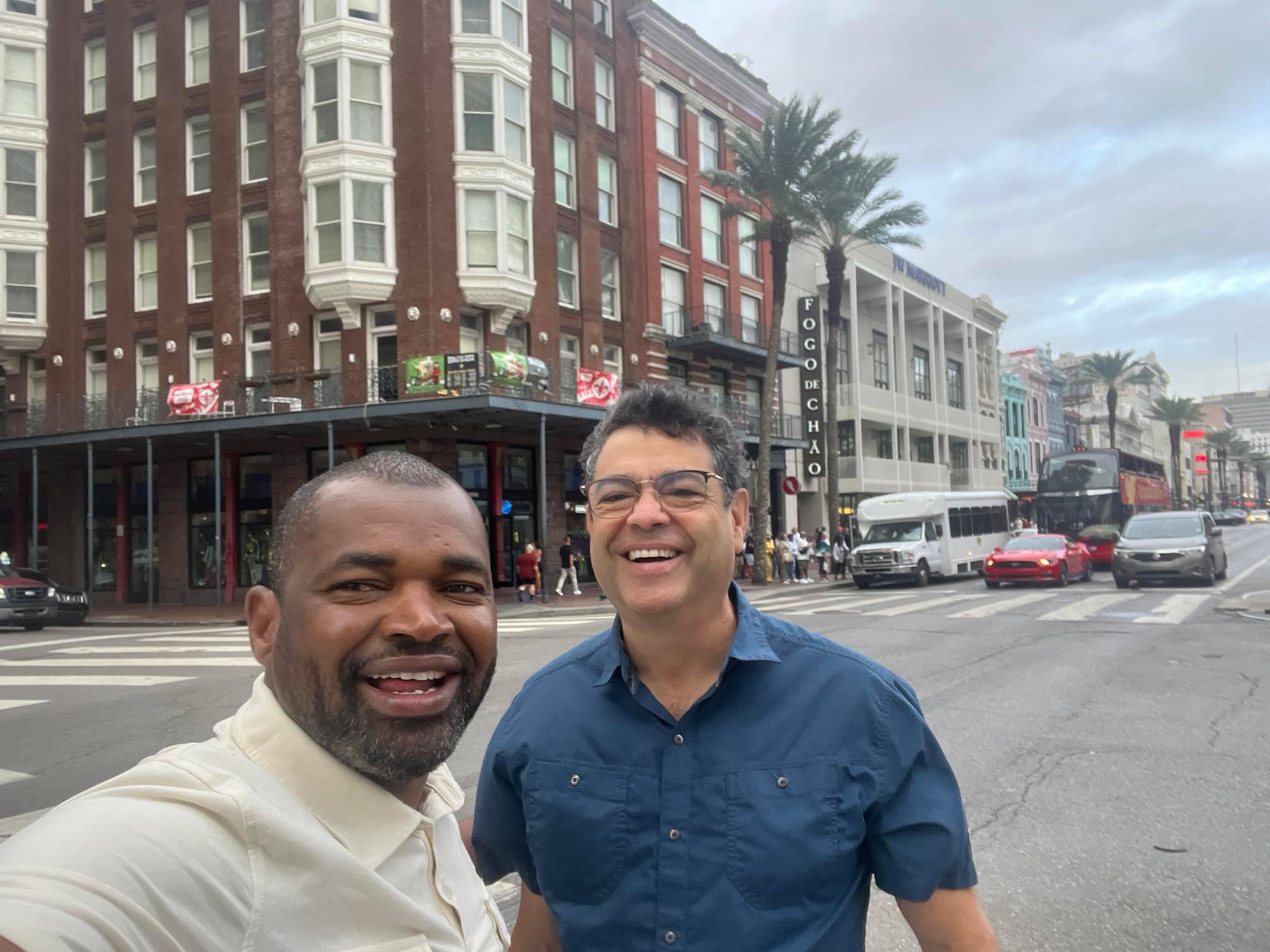 Exploring NOLA with my colleague and friend Jack Ruderman to locate a suitable breakfast venue.