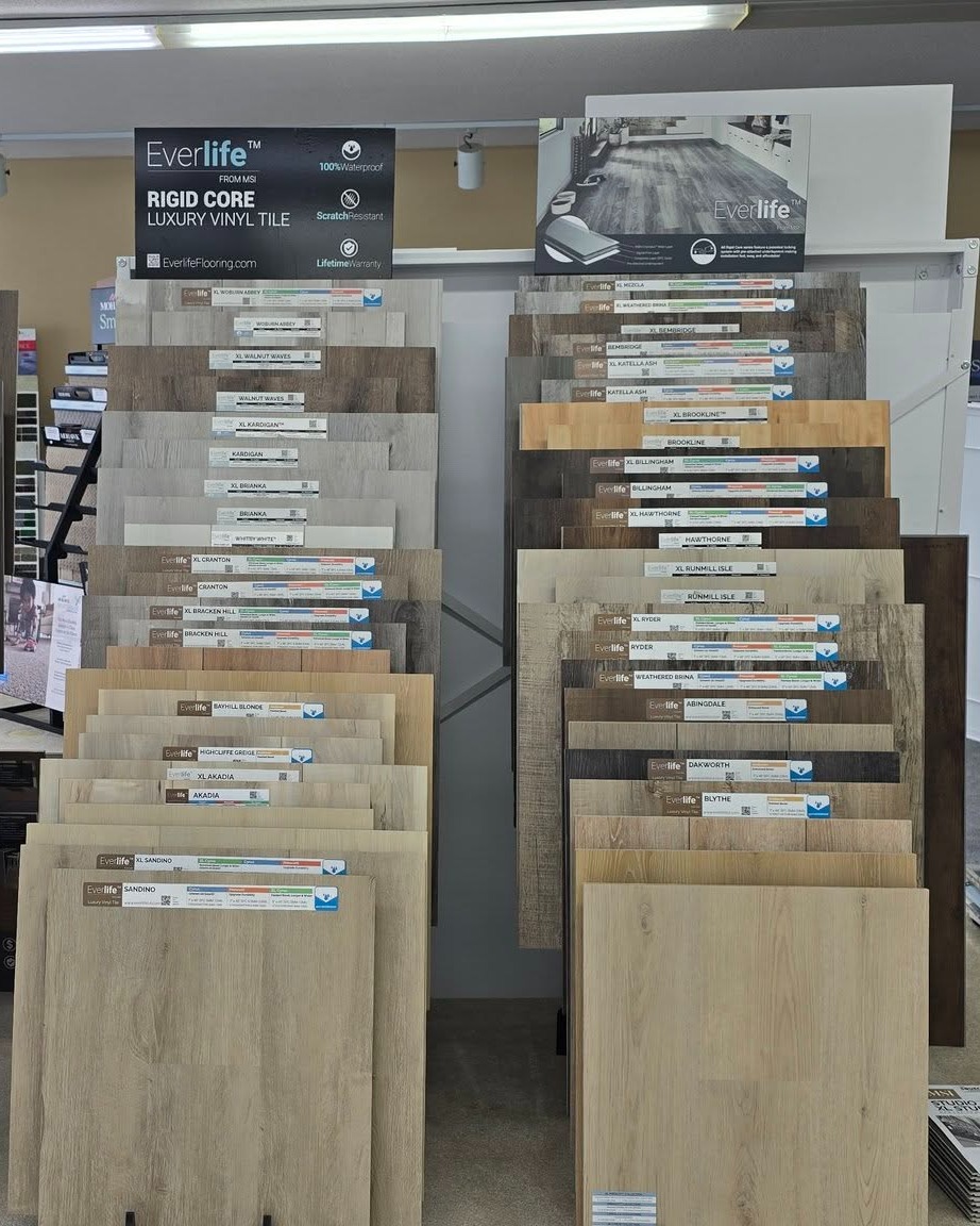 Upgrade your home with Everlife® Luxury Vinyl Flooring by MSI. This rigid core flooring is built for real life. It is 100% waterproof, scratch resistant, and backed by a lifetime warranty. It offers the perfect balance of durability, style, and long lasting performance for any room in your home.
Stop by House of Decor to explore the samples in person and see the colors and textures up close, or schedule an appointment with the team to find the perfect flooring for your space. House of Decor also offers professional installation, making it easy to bring your new floors to life from start to finish.