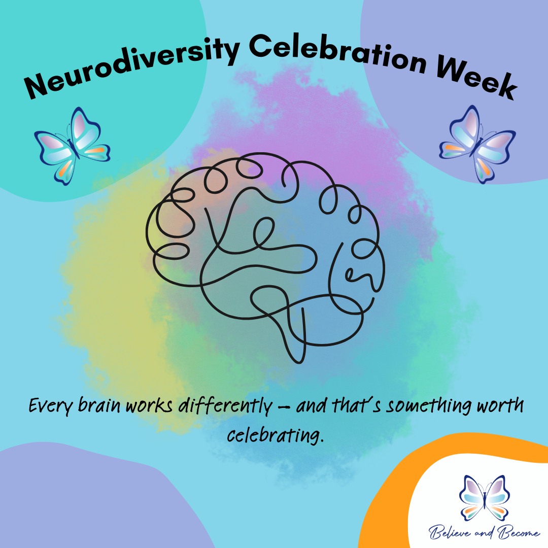 Neurodiversity Celebration Week | 16–20 March 2026💛🦋
Every brain is wired differently, and those differences bring unique strengths, perspectives, and ways of experiencing the world that make our community and society stronger.
At Believe and Become, we celebrate and support neurodivergent children to understand themselves, build confidence in who they are, and develop the tools they need to thrive in their everyday environments.
Find out more about Neurodiversity Celebration Week and how to get involved here:
https://www.neurodiversityweek.com/
#NeurodiversityCelebrationWeek #Neurodiversity