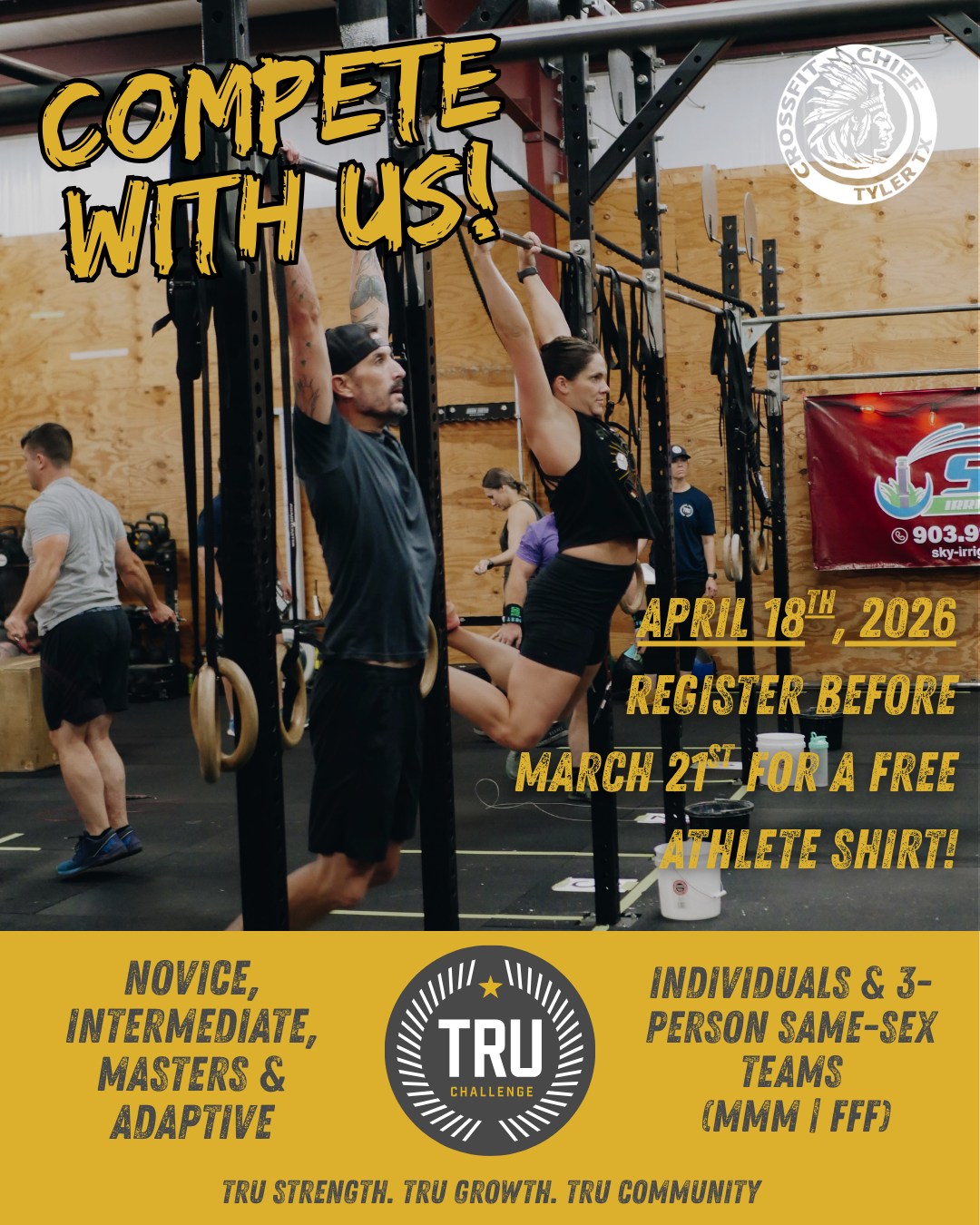 Time is ticking for the free athlete shirt! The TRU Challenge is only a month away- register now for your shirt and spot to compete! We are pumped for this event
#TRUChallenge #crossfit #crossfitchief