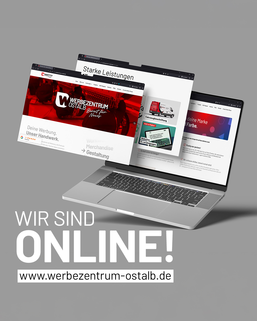 Manche von Euch haben es vielleicht schon entdeckt: Wir haben eine neue Website! 🥳
Nach vielen Stunden Arbeit, Planung und Feinschliff ist www.werbezentrum-ostalb.de jetzt komplett neu am Start.
Moderner, übersichtlicher und mit vielen Infos zu unseren Leistungen rund um Werbetechnik, Fahrzeugbeschriftung, Stickerei, Textildruck und Gestaltung.
Schaut gerne mal rein! 👀
Vielleicht entdecken wir ja schon bald das nächste Projekt gemeinsam.
👉 www.werbezentrum-ostalb.de
#werbetechnik #fahrzeugbeschriftung #textildruck #stickerei #ostalb #schwäbischgmünd #handwerk #neuewebsite #WerbezentrumOstalb #Unterschneidheim #carwarp #uvdruck #textildruck #digitaldruckerei #werbetechniker #werbeagenturen #werbeagentur #stickerei #fahrzeugbeschriftung #heidenheimanderbrenz #aalen #werbetechnik #ellwangen #ostalbkreis #aalencity