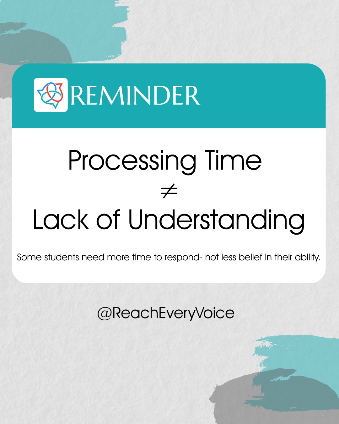 Processing time ≠ lack of understanding.
If a student doesn’t respond quickly, we often assume they don’t know.
But many students — especially those who type or use AAC — need extra time to organize their thoughts and access their communication system.
Silence can mean thinking.
Waiting can mean depth.
Time can mean rigor.
When we honor processing time, we honor intelligence.
Save this as a reminder. 💛
#AACAwareness #PresumeCompetence #InclusiveEducation #SpecialEducation #NeurodiversityAffirming #ProcessingTime #CommunicationAccess #AcademicRigor #HighExpectations #AutismAcceptance