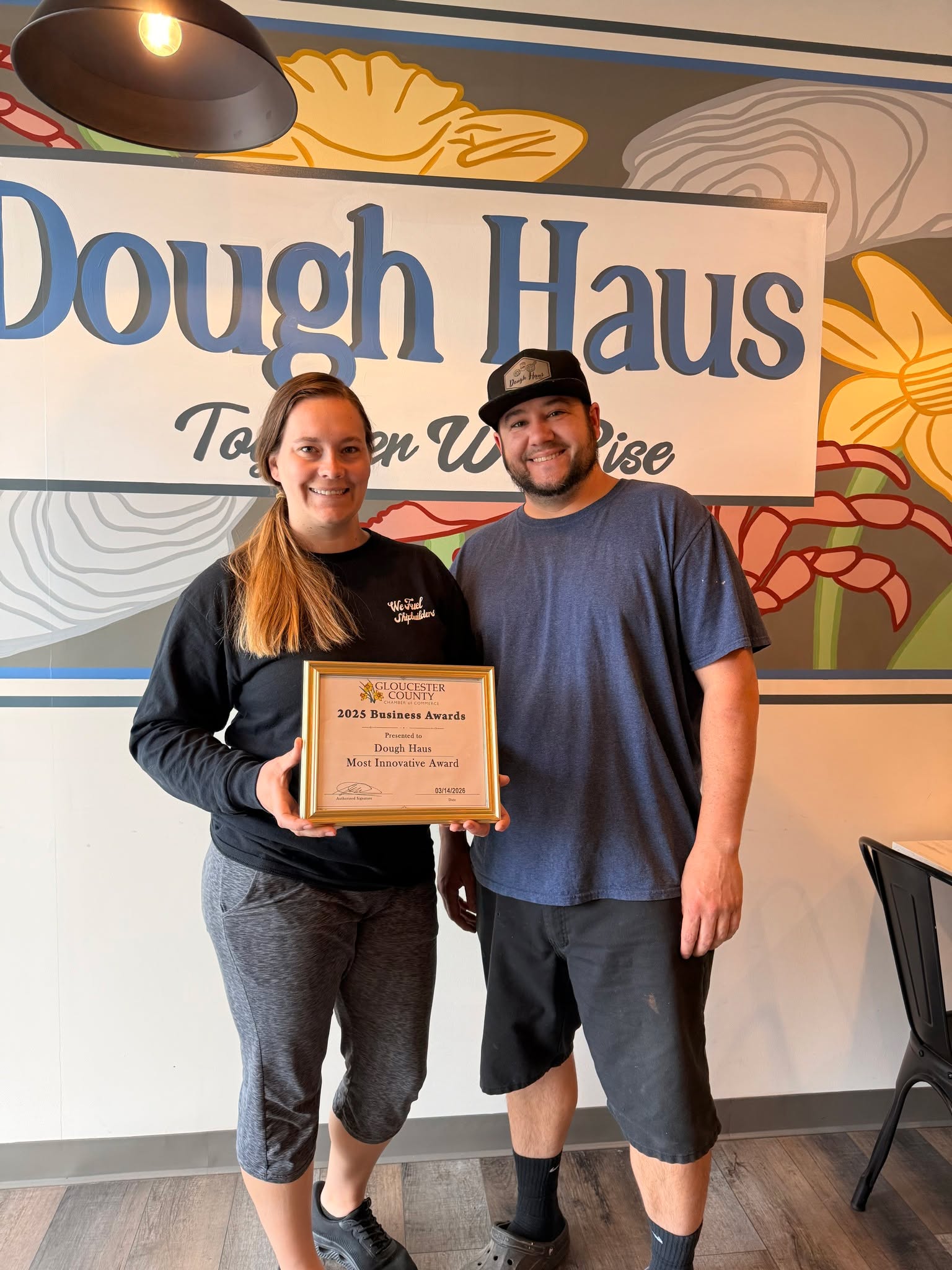 🏆 Celebrating Innovation in Gloucester! 🏆
While they weren’t able to stay for the full awards dinner, we were so excited to present Dough Haus with their Most Innovative Business Award today! 👏
Your creativity, passion, and fresh ideas are making a big impact in our community, and this recognition is so well deserved.
Thank you for all you bring to Gloucester—we’re lucky to have you! 💙
#GloucesterVA #SupportLocal #ChamberAwards #Innovation