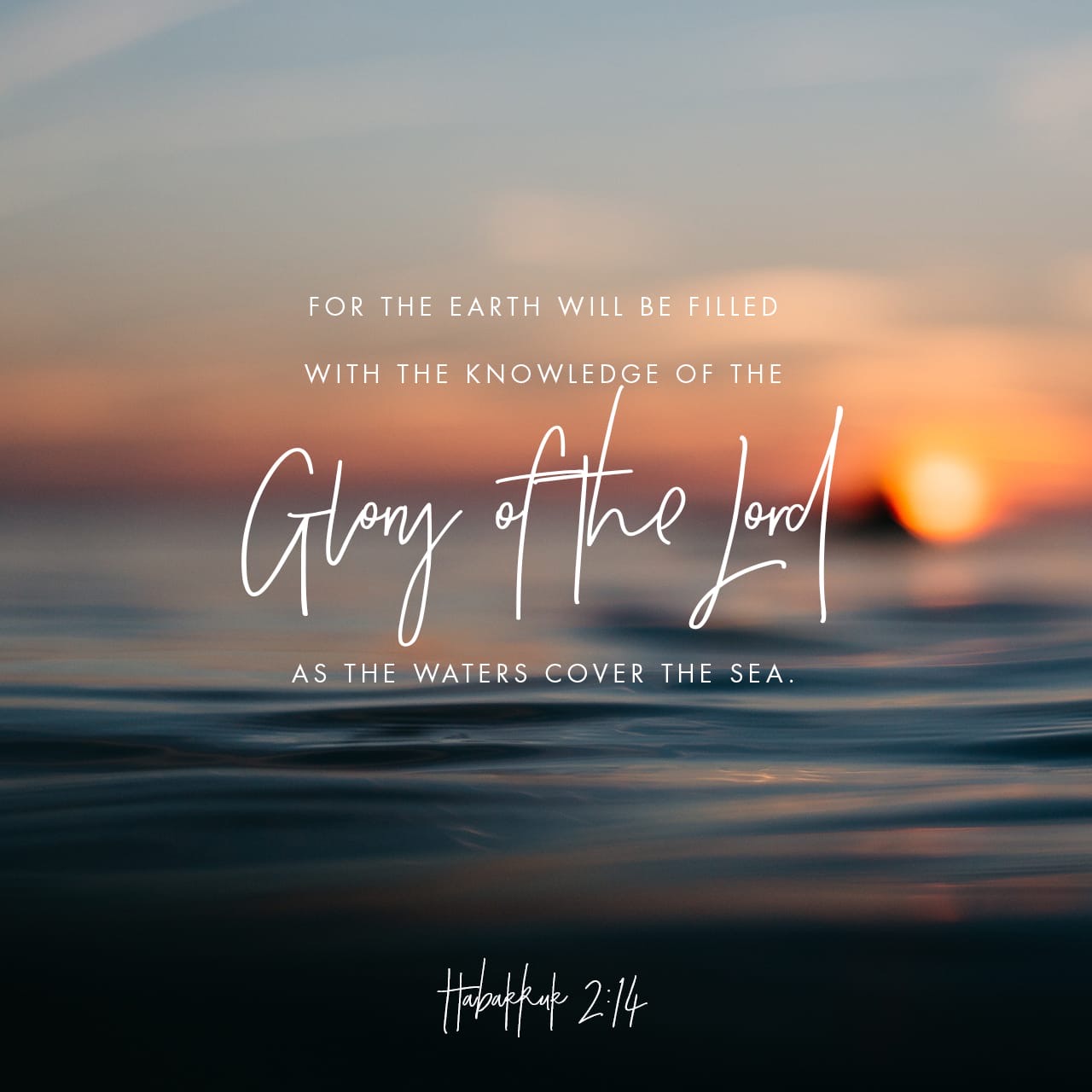 "For the earth will be filled with the knowledge of the Glory of the Lord as the waters cover the sea."
-- Habakkuk 2:14✝️
Verse of the Day via @YouVersion
#Habakkuk214 #WalkinLove #LoveOneAnother #TrustTheAuthor #ChristianHope #BibleVerse