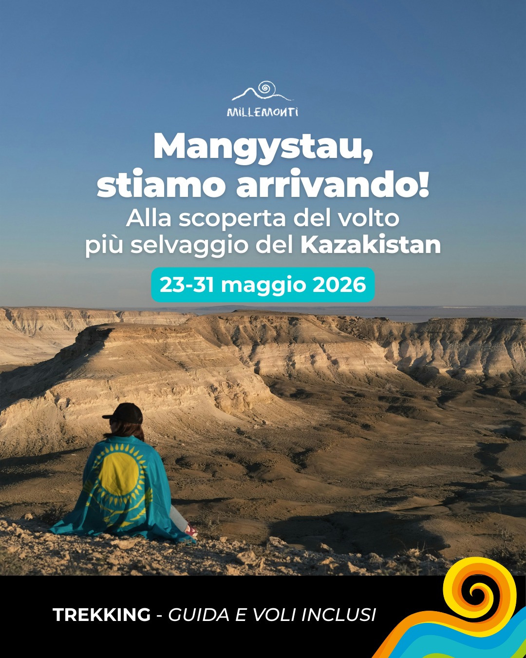 🏜️🌌 DESTINAZIONE: MANGYSTAU, #KAZAKISTAN 🇰🇿 Partenza confermata❗
Un viaggio per chi ama:
✨ luoghi remoti
🏜️ deserti fuori dal comune
🌌 cieli pieni di stelle
🚙 avventure on the road
Dal 23 al 31 maggio 2026 esploreremo uno dei territori più sorprendenti e meno conosciuti dell’Asia Centrale.
Il #Mangystau oggi è: selvaggio, autentico, incontaminato.
Niente turismo di massa.
Niente resort.
Solo spazi immensi, silenzio e natura.
Luoghi come questo stanno cambiando rapidamente. Tra qualche anno potrebbero non essere più gli stessi.
👉 Per questo il momento giusto per scoprirlo è adesso!
Durante il viaggio:
🏕️ dormiremo in tenda nel deserto sotto la Via Lattea
🚙 avremo mezzi privati sempre disponibili
🔥 condivideremo un’avventura autentica e tutto compreso
E soprattutto: ✅ una Guida professionista dall’Italia sarà sempre con te!
Se cerchi un #viaggio che ti faccia urlare "Wow", fuori dalle rotte turistiche, questo è quello giusto.
👉 Programma su www.millemonti.it
#millemonti #outdoor #viaggiodigruppo #trekking #viaggiare #viaggi #vacanza #vacanze #viaggiotrekking #vacanzedigruppo #viaggiodigruppo #deserto
@sportlandweb_ @kayland_official @rockexperienceofficial @guidealpinelombardia @guidealpine_italiane