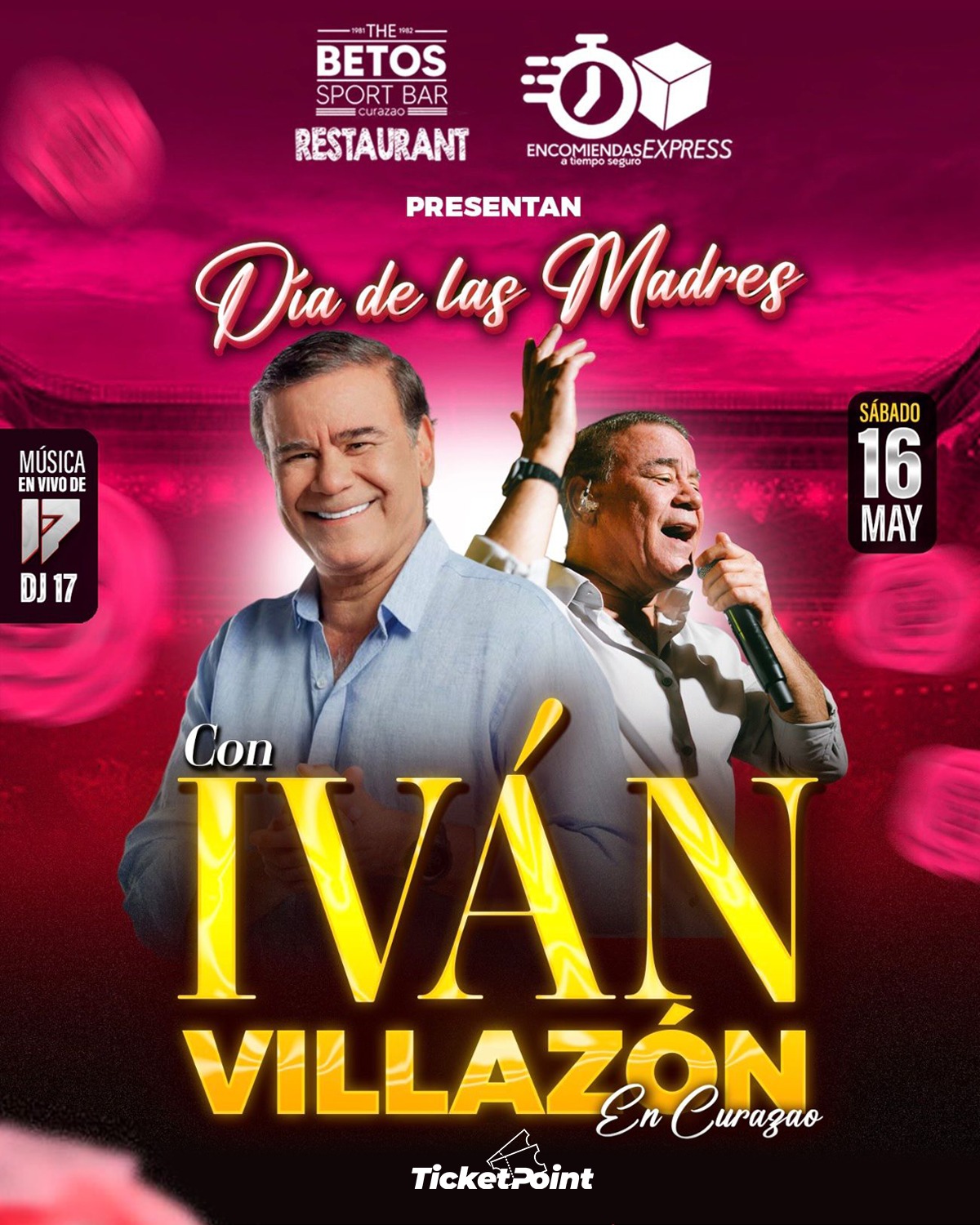 So many events- from Colombia's Vallenato, to Sports, Mother's day, Mariachi and Merengue! We Got it all! Get your tickets today! 🎟️ Swipe ⬅ for upcoming events, ticket info and deals. Keep visiting our platforms for updates. Visit our store at Zeelandia or Pay online and Pick-up anytime!
-------
¡Tenemos muchísimos eventos! Desde el vallenato colombiano hasta el mariachi y merengue, eventos deportivos, y para el Día de las Madres, ¡Lo tenemos todo! ¡Consigue tus entradas hoy! 🔥
-------
Ticketpoint is located at Zeelandia Mall, next to Building Depot. 𝗦𝘁𝗼𝗿𝗲 𝗛𝗼𝘂𝗿𝘀:▪️Tuesday/Wednesday 12:00 - 16:00,🔹Thursday/ Friday/ Saturday 12:00 - 18:00 #tickets #events #curacao