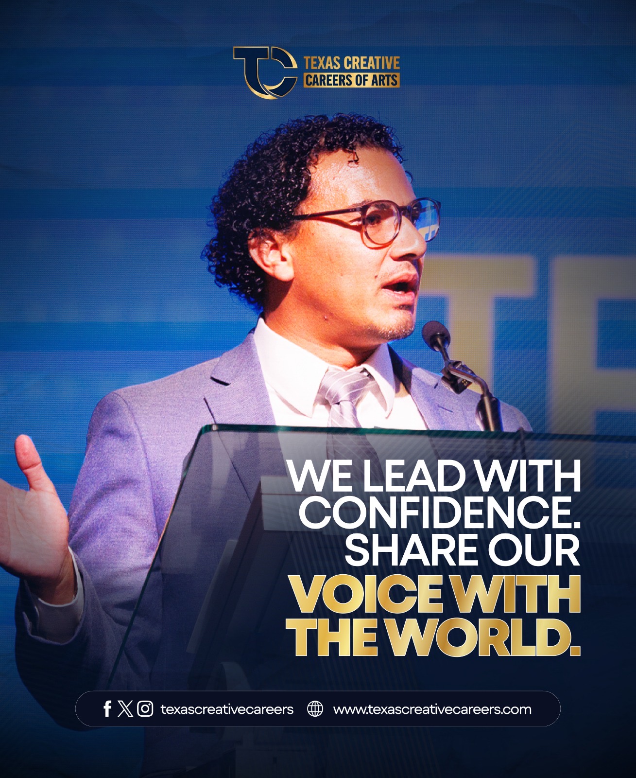 🎤 We lead with confidence. We share our voice with the world.
At Texas Creative Careers of Arts, we empower you to speak, create, and inspire.
From public speaking to on-camera presence, you’ll build the confidence to be heard where it matters most.
💡 Find your voice
🎯 Build confidence on stage & on screen
🚀 Step into leadership
Your voice has power — let the world hear it.
👉 Start your journey: www.texascreativecareers.com
#TexasCreativeCareers #PublicSpeaking #Confidence #CreativeLeaders #FindYourVoice #MediaTraining #FutureLeaders #ElPaso #SpeakWithConfidence