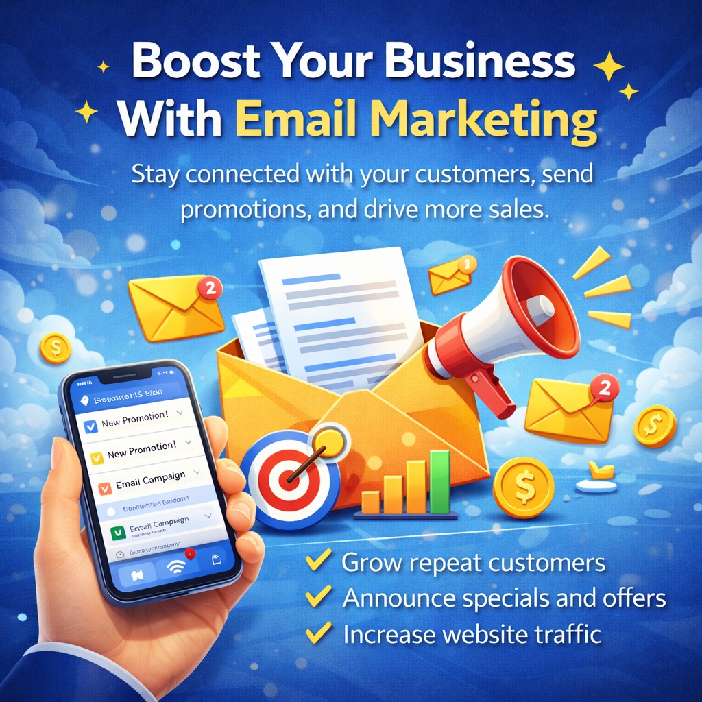 Did you know you can send marketing emails directly from your website?
Email marketing is one of the most powerful ways to stay connected with your customers and keep your business top of mind.
With the right website tools, you can easily:
✔ Send promotions and special offers
✔ Announce new services or products
✔ Share updates with your customers
✔ Bring previous customers back to your business
The best part? It can all be managed directly from your website dashboard. No complicated systems — just simple tools designed to help your business grow.
At One Click Website Designers, we build websites that include powerful marketing tools to help small businesses communicate with their customers and grow their audience.
📞 516-779-0966
🌐 https://www.oneclickwebsitedesigners.com
Smart websites designed to help your business grow.
#EmailMarketing #SmallBusinessMarketing #WebsiteDesign #BusinessGrowth #DigitalMarketing #Entrepreneurs #LongIslandBusiness