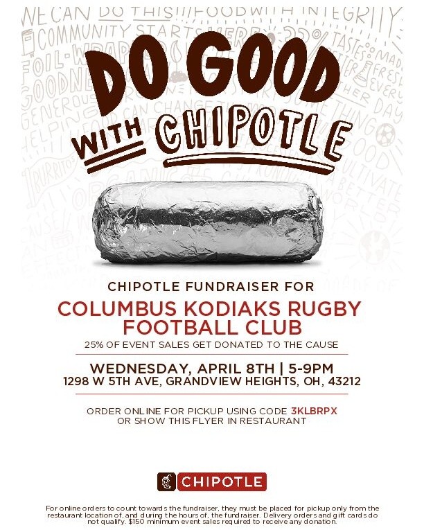 THIS WEDNESDAY! A little bit of love, goes a long way 😘🌯 Did you know that Chipotle tastes better when it's for a good cause? Help out your favorite queer rugby team on April 8th!