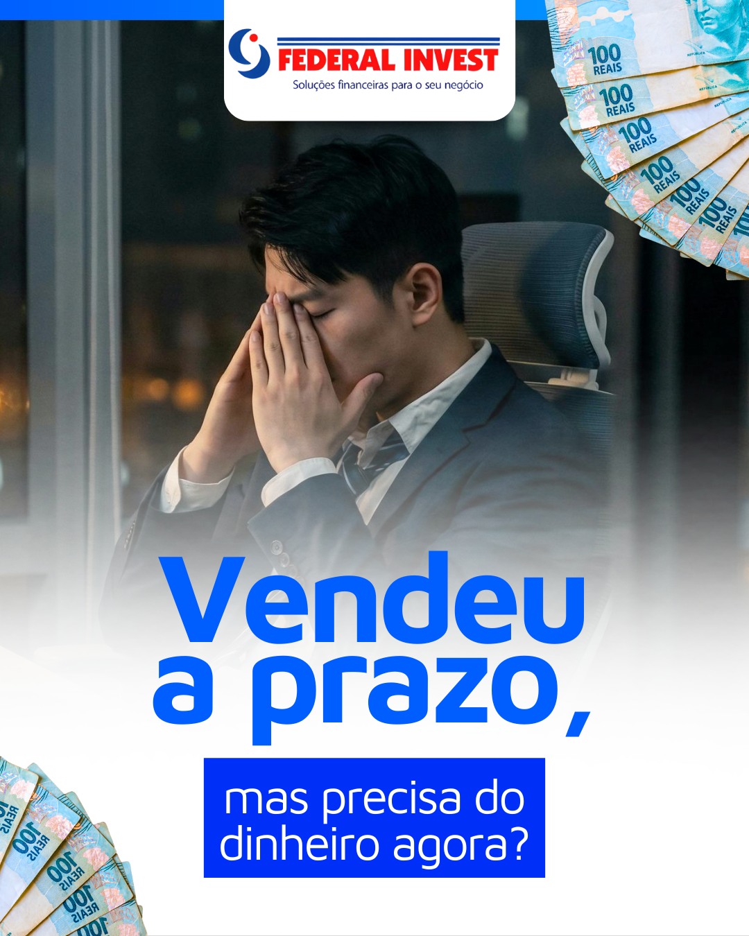Com a antecipação de recebíveis, sua empresa transforma vendas futuras em capital imediato, garantindo mais fôlego para manter o fluxo de caixa saudável e aproveitar novas oportunidades.
Mais agilidade, mais previsibilidade e mais segurança para o seu negócio crescer.
📲 Fale com a Federal Invest e descubra como antecipar seus recebíveis de forma simples e estratégica.
#FederalInvest #AntecipacaoDeRecebiveis #CapitalDeGiro #FluxoDeCaixa #GestaoFinanceira #Empreendedorismo