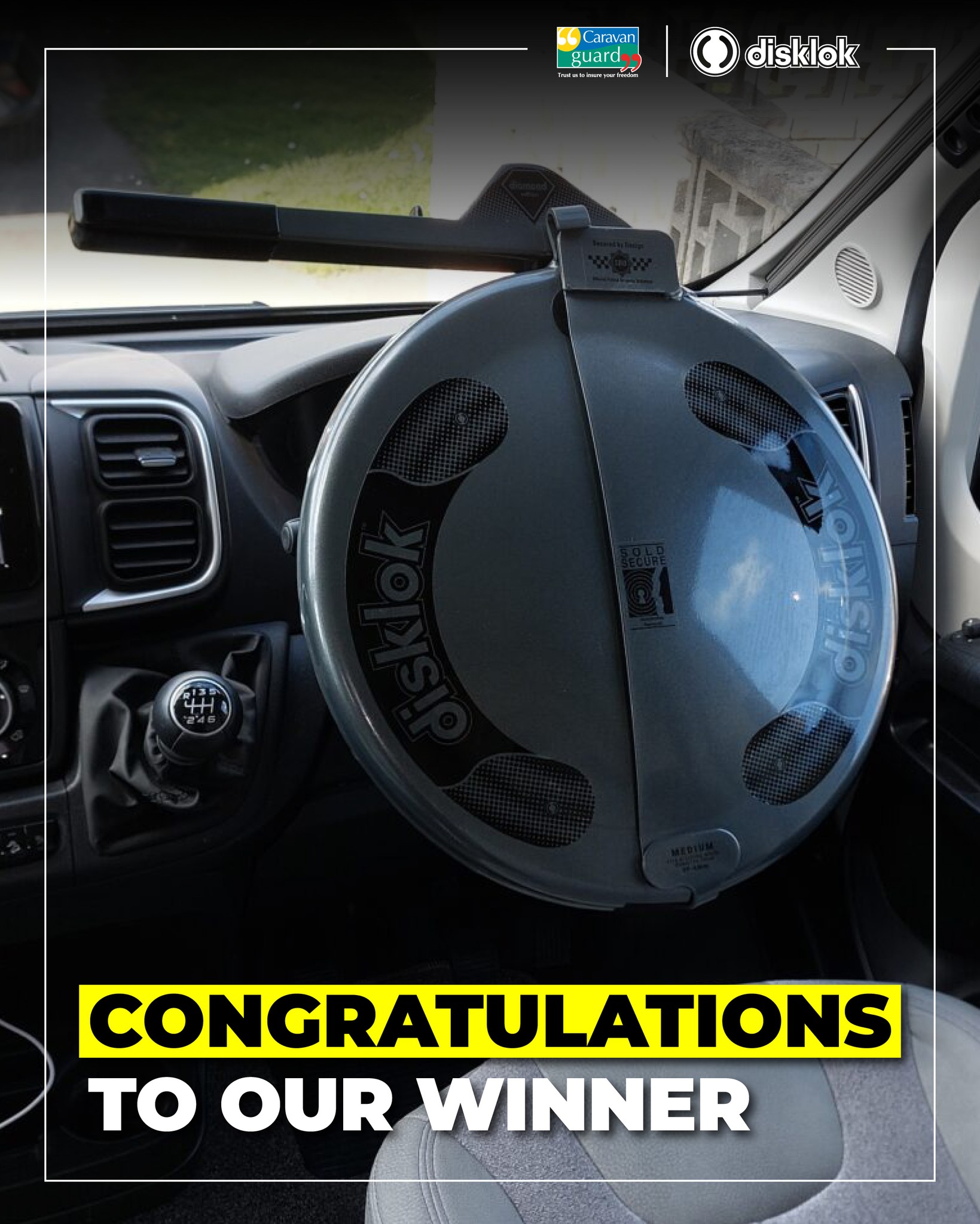 @caravanguard x @disklokuk
Congratulations to Richard Smith from Brighton, winner of our Caravan Guard x Disklok prize draw.
Out of more than 3,000 entries, Richard won a new Disklok Diamond Edition, worth £315, for his Auto-Sleeper campervan.
Richard said it adds “another level of protection and peace of mind whilst at home and away.”
Our collaboration with Caravan Guard highlighted how fitting a Disklok can help protect motorhomes and campervans, while potentially reducing insurance premiums for eligible Caravan Guard policyholders.
#disklok #vehiclesecurity #motorhomesecurity #campervansecurity