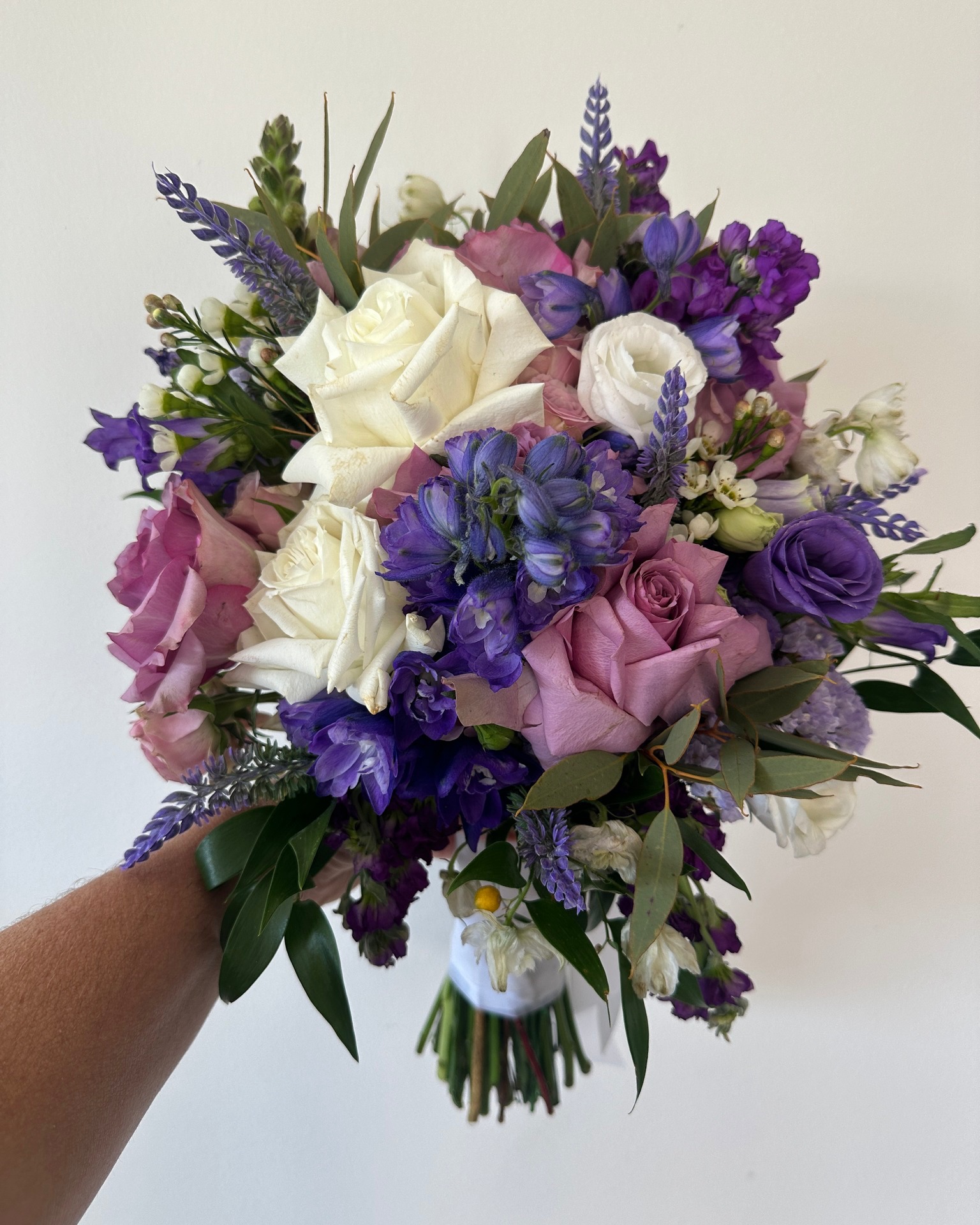 From the ceremony to the shelf. 🌿
Georgia's bouquet came to me the morning after the wedding — all those purples, soft creams and blue delphiniums, arranged so beautifully by @mossnstone , still so full of life. I carefully separated each stem and nestled them into the silica to dry at their own pace.
A few weeks later, Georgia's bouquet has two homes. A 50x50 shadow box on the wall, the original ribbons still tied at the stems, just like she carried it — and a glass dome on the shelf, holding her favourite blooms close. Two pieces, one bouquet, one day she'll never forget.
Colours will naturally deepen and soften over time — that's just the nature of preserved flowers — but the shape, the texture, the whole feel of that bouquet? That stays.
What flowers were in your bouquet? 💜
#bouquetpreservation #3Dpreservedflowers #preservedflowers #flowerpreservation #weddingkeepsake #floralkeepsake #preserveyourblooms #cherishedblooms