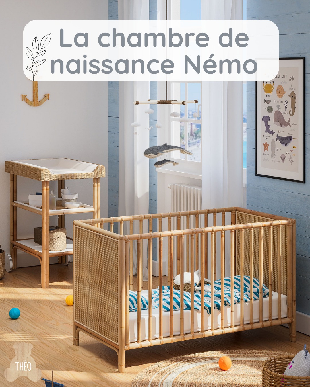La tête et le pied de lit du lit Némo sont réalisés en rotin tressé selon la technique du tressage français : un travail délicat, léger et pourtant très robuste.
Pour cette chambre de naissance, le lit Némo s’accompagne de la table à langer Océania.
Tout le nécessaire pour accueillir bébé dans un univers naturel, doux et élégant
#litevolutif #litenfant #BienEtreBebe #EveilBebe #mobilierdurable #bebe #theobebe #chambrebebe #chambreBebe #designnaturel #MateriauxNaturels #TheoBebe #BoisNaturel #ThéoBébé