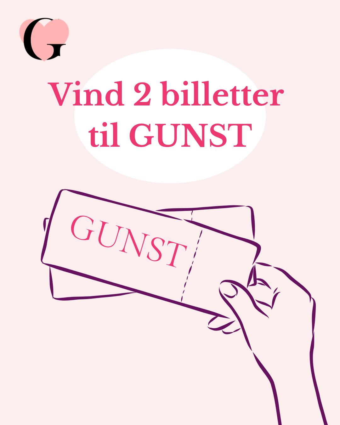 🩷VIND 2 BILLETTER TIL GUNST🩷
⚠️Vinderne er fundet! ⚠️
Facebook: Jane Grønnegaard
Instagram: @emma_kristensen22
Tillykke til jer begge! ❤️
Der er under en måned til GUNST, og det synes vi skal fejres med en konkurrence! Du kan vinde en valgfri dag til dig og en person, som du vil have med til GUNST
Alt du skal gøre, er at:
🩷Følge GUNST
👍Like billedet
💻Skriv i kommentarfeltet, hvilken dag du vil vinde billetter til
Vi trækker lod om vinderen torsdag den 26. marts!
Allerede købte billetter kan ikke refunderes
*Denne konkurrence er på ingen måde sponsoreret, støttet eller administreret af Meta*