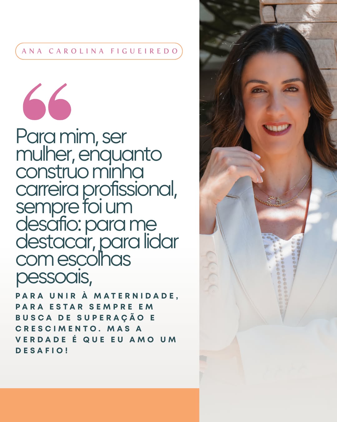 Celebramos a sensibilidade e a trajetória de mulheres que transformam o cuidado em propósito.
Nesta campanha de Mês da Mulher, convidamos nossas clientes a compartilharem, em uma frase, o que significa ser mulher em sua própria história.
✨ Hoje, quem divide a sua visão é a Ana Carolina Figueiredo, nutróloga e endoscopista à frente da @clinicafocuspiracicaba.
Incansável em tudo que faz, a Carol busca aplicar mais e mais leveza e organização dentro do seu dia a dia. Atuando como médica dedicada às vidas que impacta e empresária, enquanto mostra um mundo colorido e cheio de encanto aos filhos.
Construir quem somos leva tempo e dedicação. Mas é o que nos aproxima dos nossos sonhos mais lindos.
Cada mulher que escreve a sua própria trajetória, inspira outras no caminho. 🧡
#MesDaMulher #MulheresQueCuidam #MulheresNaMedicina #AutoridadeFeminina #AbraceComunique #Endoscopia #Nutrologia