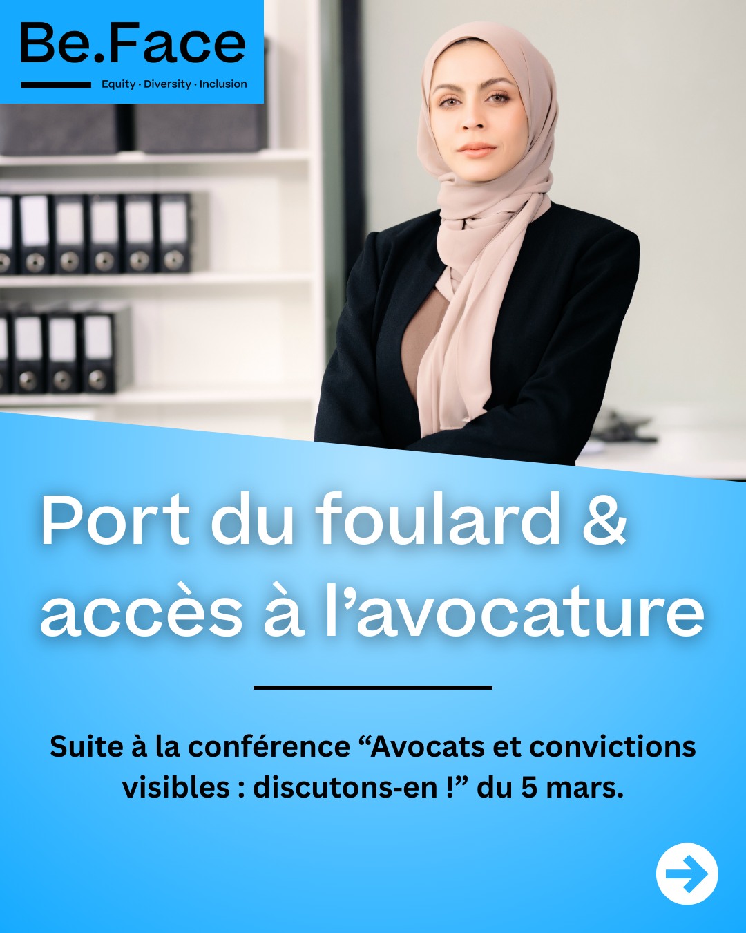 Retour sur la conférence « Avocats et convictions visibles : discutons‑en ! », organisée au Palais de justice par la Conférence du Jeune Barreau de Bruxelles (@cjbb.brussels) et la Commission Diversité & Inclusion.
La soirée portait sur l’interdiction du port de signes convictionnels (religieux, politiques et/ou philosophiques) dans l'avocature, et sur les implications que cela peut avoir pour l’accès à la profession pour certaines personnes.
Parmi les pistes évoquées lors des échanges : la toque, présentée comme une option possible dans certains contextes.
💬 La toque vous paraît‑elle être une piste pertinente dans certains contextes, ou voyez‑vous d’autres possibilités ?
Partagez votre avis en commentaires.
🙏 Merci aux organisateur·rices et aux intervenant·e·s pour la qualité des échanges.
#BeFace #inclusion #mentorat #avocature #droit #égalitédeschances #Belgique #femmesavocates