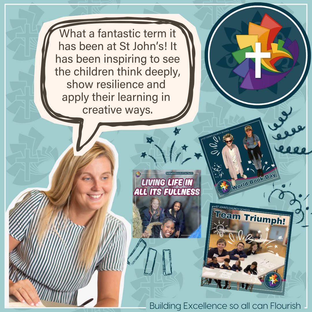 ✨ This term, children have been exploring our curriculum question: How does adversity inspire courage and creative possibilities?
🎉 They've embraced so many opportunities to truly live life in its fullness- from NFL competitions and watching Shrek at OBA, to showcasing their talents in Rocksteady performances and taking on the challenge of a Maths Challenge competition, alongside our many trips and learning experiences.
Thank you to our wonderful staff and families for your continued support. We wish everyone a happy and restful Easter break and look forward to another exciting term ahead! 🌼
.
.
.
#headofschoolmessage #livinglifeinallitsfullness #opportunities #flourish #stjohns