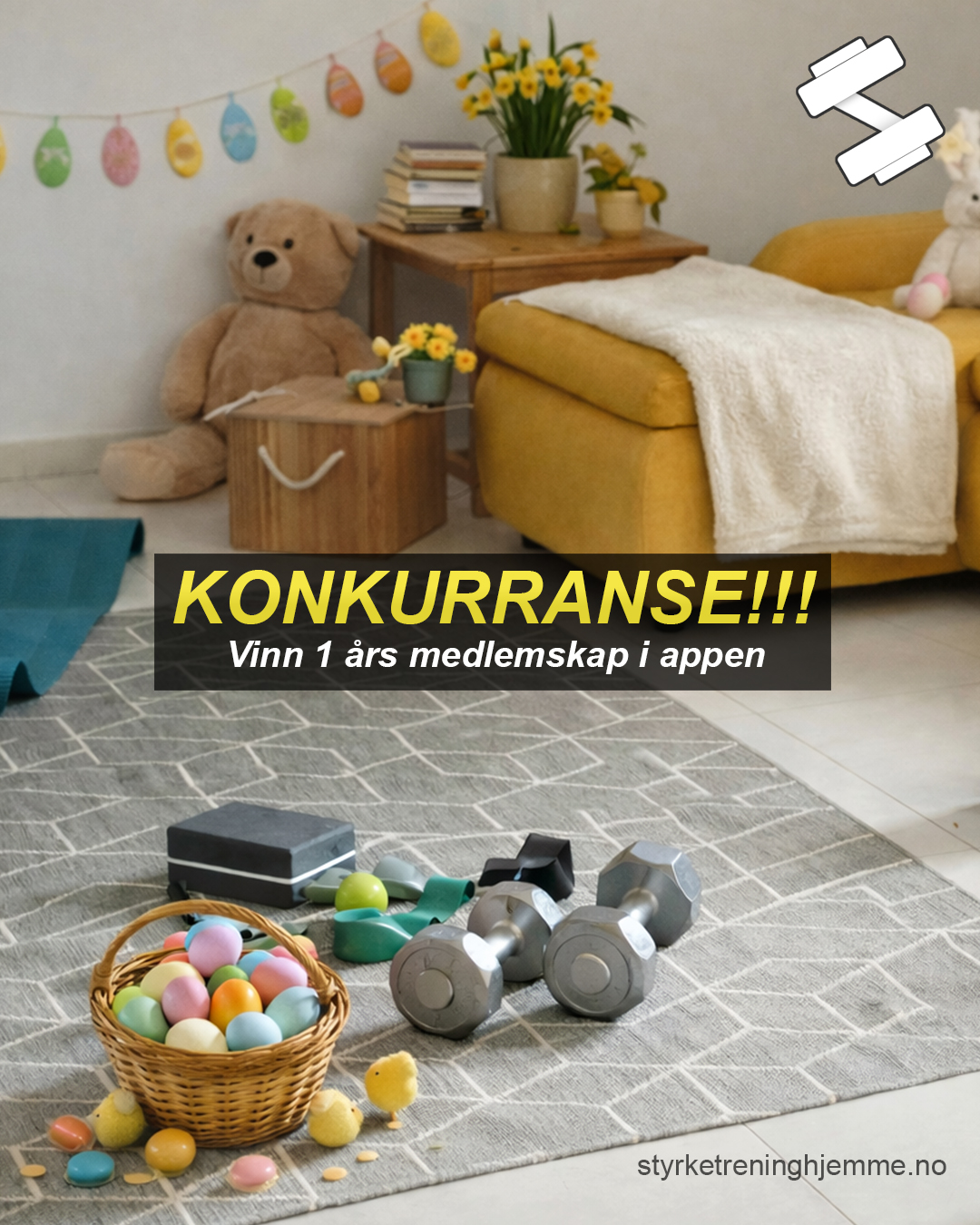 PÅSKEKONKURRANSE!! 🐣🐥
Vinn 1 års medlemskap i appen vår 📱💪 Få tilgang til treningsprogrammer, øvelser og motivasjon rett fra mobilen!
For å delta👉 Lik dette innlegget og kommenter hva du bruker mest av hjemmetreningsutstyr (f.eks. manualer, strikk, matte osv.)
✨ Tagg gjerne en treningsvenn du vil vinne sammen med (vi trekker 2 vinnere) 🤝
Vinner trekkes 12. april 🎉
Lykke til! 😃
https://styrketreninghjemme.no
(Konkurransen er ikke sponset av Instagram eller Facebook)