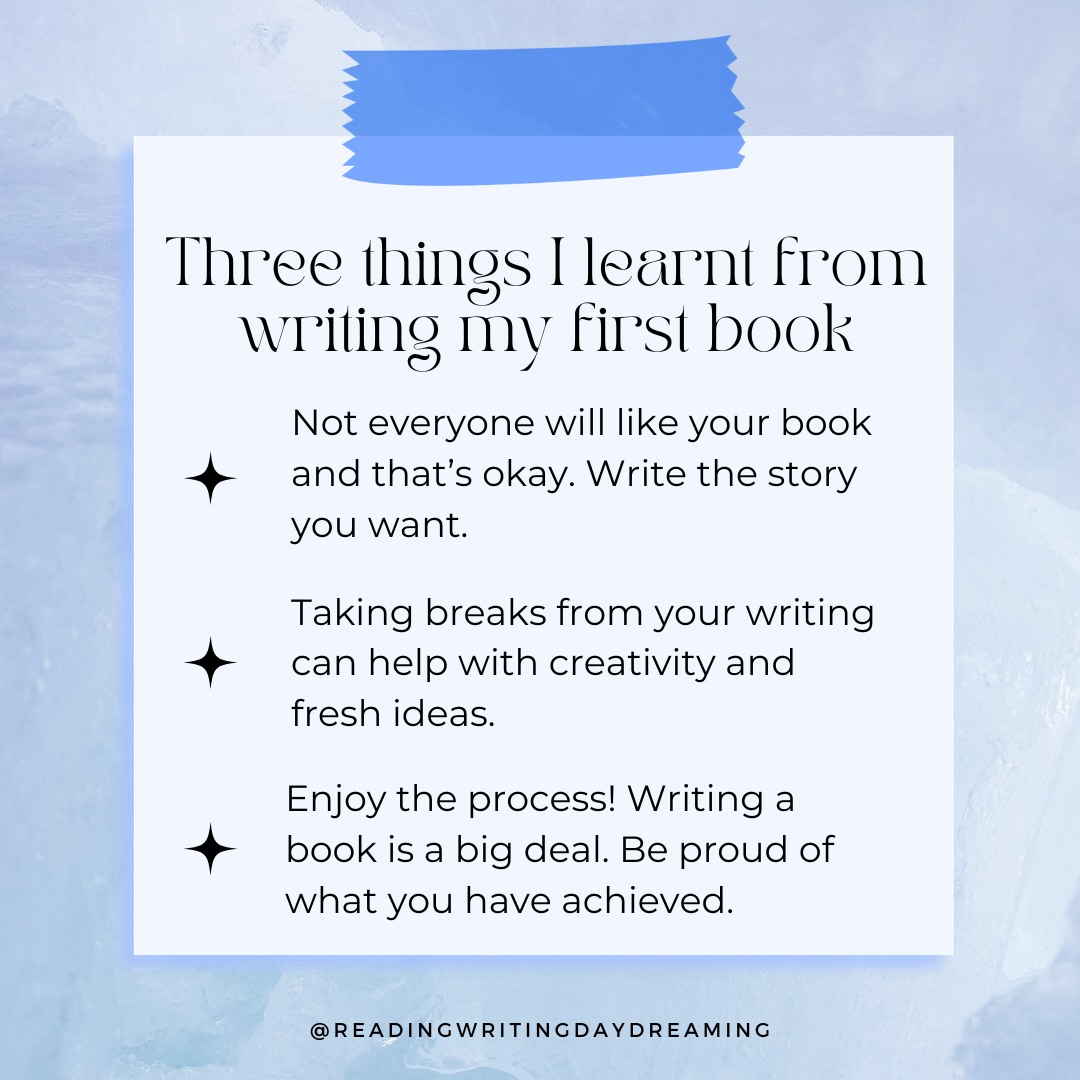 Three things I learnt from writing my first book 🥰
❤️ Not everyone will like your book and that’s okay. Write the story you want.
❤️ Taking breaks from your writing can help with creativity and fresh ideas.
❤️ Enjoy the process! Writing a book is a big deal. Be proud of what you have achieved.
Sometimes I get caught up in the business side of writing and it can really get me down. I don't like to market, I don't like to sell things. Self promotion is not a strength of mine😅 So I try to remember the three things above because it helps me keep going. When I'm not worrying about the business side, I love writing and at the end of the day that's all that matters 🥰
#bookstagram #readingwritingdaydreaming #writing #writer #author #indieauthor