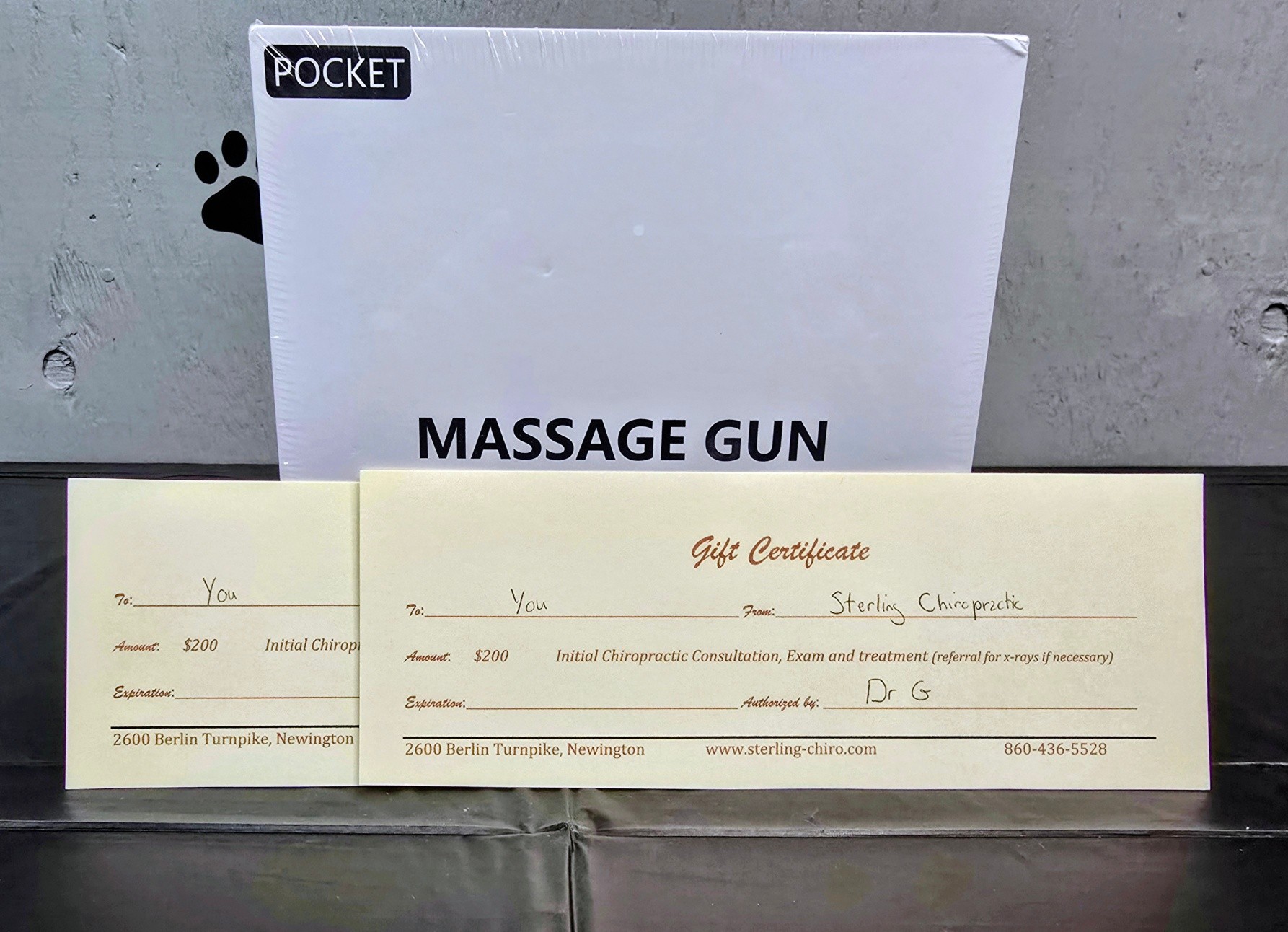 🐾🎟 Raffle Prize Feature! 🎟🐾
Relax, recover, and feel your best! One of our Paws for a Cause raffle prizes includes a massage gun plus TWO $200 gift certificates for chiropractic services generously donated by Dr. Green at Sterling Chiropractic in Newington, CT. 💆♂️
Just one of the 50+ raffle prizes helping us raise funds for Harlows Heroes and the incredible K9s they support. 🐾💙
Join us Saturday, March 14 from 12pm–6pm at the New Britain VFW for Paws for a Cause!
#PawsForACause #HarlowsHeroes #ShopLocalCT #CTEvents #SupportK9s #RaffleTime 🐶