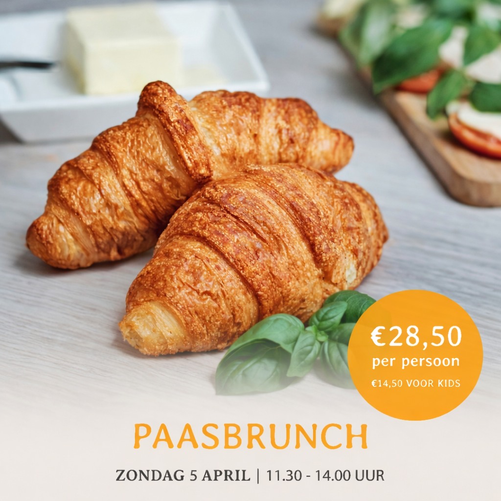 🐣 PASEN BIJ 'T HOUTEVEEN 🐣
Geniet met je familie of vrienden op 1e paasdag van een heerlijke verzorgde brunch inclusief broodjes, croissants, roerei, verschillende vleeswaren, verschillende kaassoorten, gerookte zalm, zoetigheden en een glas prosecco. Al dit lekkers wordt aan tafel geserveerd. De brunch is inclusief koffie, thee, melk, en verse jus d'orange.
De brunch is van 11:30u tot 14:00u en kost €28,50 per persoon en voor de kleintjes tot 8 jaar €14,50
Reserveer snel een plekje via 033-8893688 of info@houteveen.nl