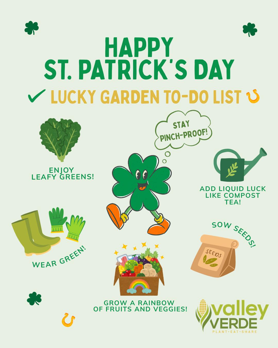 🍀 Feeling lucky this growing season?🍀
This St. Patrick's Day, we're celebrating the luck of the garden! From sowing seeds to growing a rainbow of fresh produce, every small step brings us closer to a thriving garden. 🌱🌈
#ValleyVerde #stpatricksday #OrganicGardening