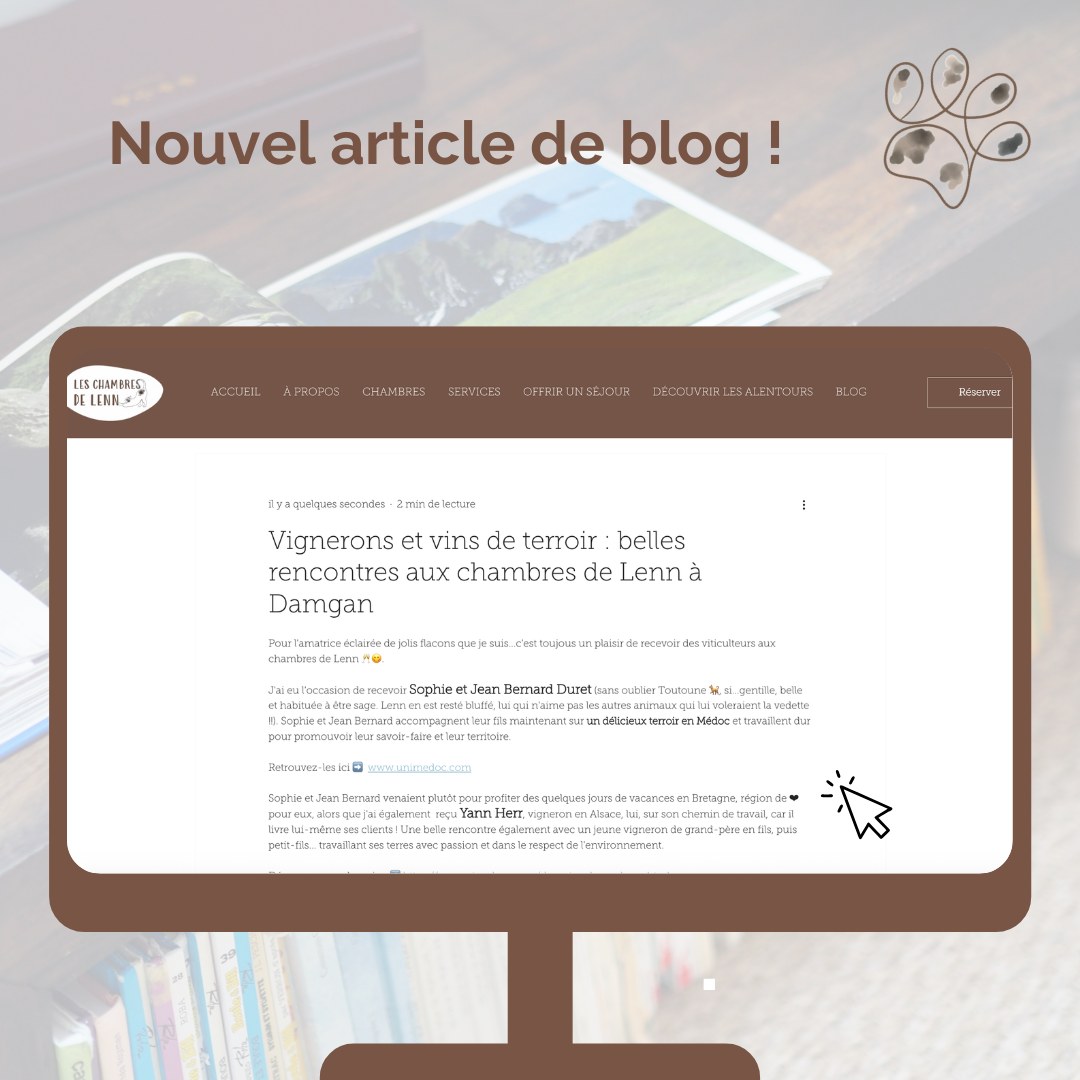 Découvrez notre dernier article de blog !
On y parle à nouveau de belles rencontres 🍷
Lien de l'article 👉🏼 https://www.leschambresdelenn.com/blog
Découvrez un nouvel article chaque mois sur notre site web 😺
➡️ Pour réserver un séjour 📩 : leschambresdelenn@gmail.com ou par téléphone 📞 : 06 84 83 28 26
#bretagne #damgan #morbihan #chambresdhotes #mars