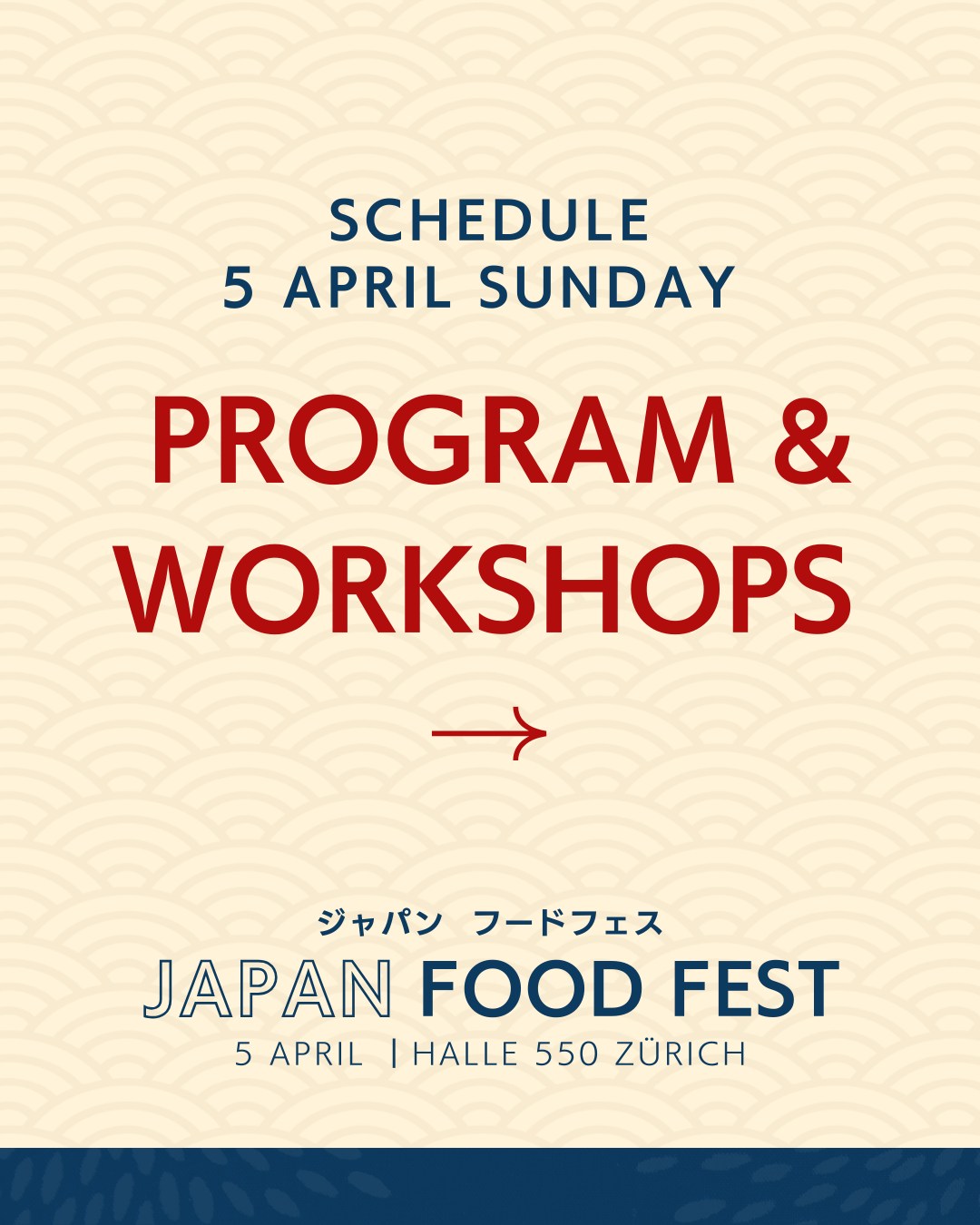 🎌 Japan Food Fest – Day 3 Program
The final day on Sunday, April 5 offers a more relaxed and cultural close to the event, with traditional performances and food culture on stage. From Okinawan music and Jiuta Mai dance to a talk on tofu and the powerful sounds of Tsugaru shamisen, the program highlights the diversity of Japanese culture one last time.
👉 Swipe to see the full Sunday program and workshop schedule to plan your visit.
📍 Halle 550, Zürich Oerlikon
🎟 Tickets now available via the link in bio or Eventfrog
@utakiambi @openryushamisen @mayushiraidance @schweiz.japan.gesellschaft
#JapanFoodFest #TasteJapan #ZurichEvents #FoodFestival