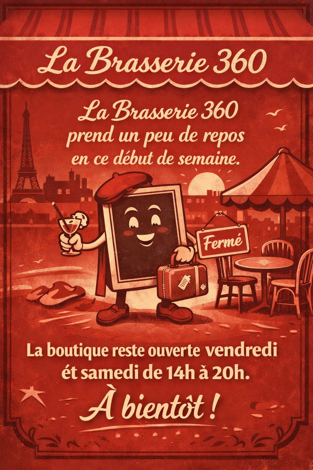 Nous prenons un peu de repos en ce début de semaine. La boutique reste ouverte vendredi et samedi de 14h à 20h. #volcatea #cratr #volcapic #brasserie360 #biere #bière #biereartisanale