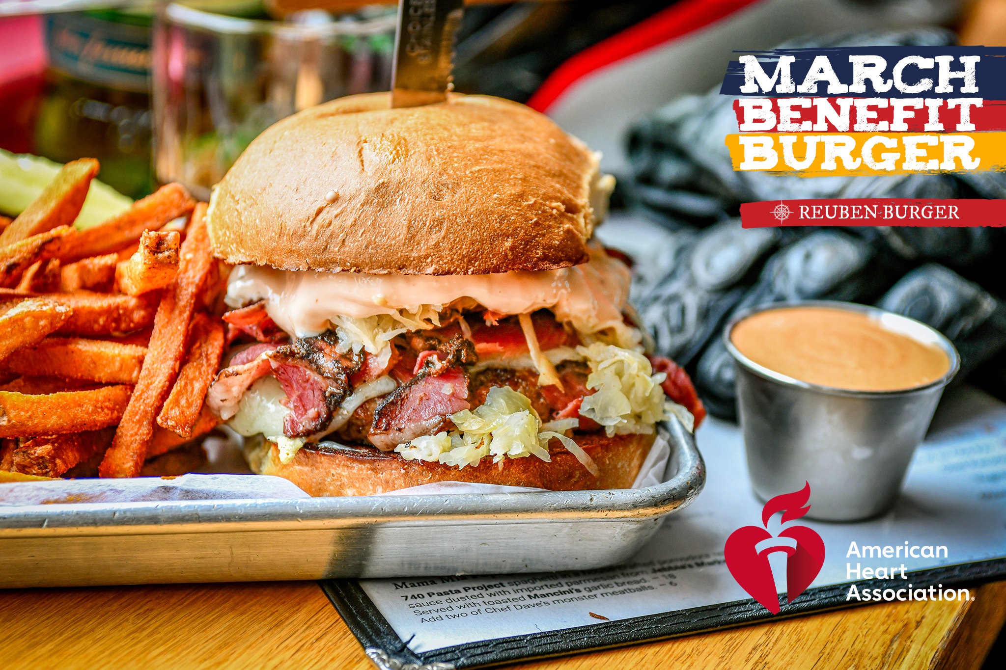 We took everything you love about a Reuben and gave it a serious upgrade. A flame-seared ground steak patty stacked with tender corned beef, melted Swiss, tangy sauerkraut, and a bold hit of creamy Thousand Island. Rich, salty, tangy, and just messy enough to remind you this is the kind of bite you don’t forget.
Even better, every order does more than satisfy a craving. It helps fund life-saving heart health work right here in our community.
Eat well. Do good. That’s a combo worth showing up for.
LET’S EAT!
.
.
.
.
#AppalachianEats
#ElevatedAppalachian
#EatLocalWV
#WVFoodways
#TasteWV
#FarmToTable
#DowntownWheeling
#WildAndWonderfulFood
#HandcraftedFood
#SupportSmallBusiness
#GoodEatsOnly
#TheVagabondWay
#AppalachianComfort
#WVRestaurants