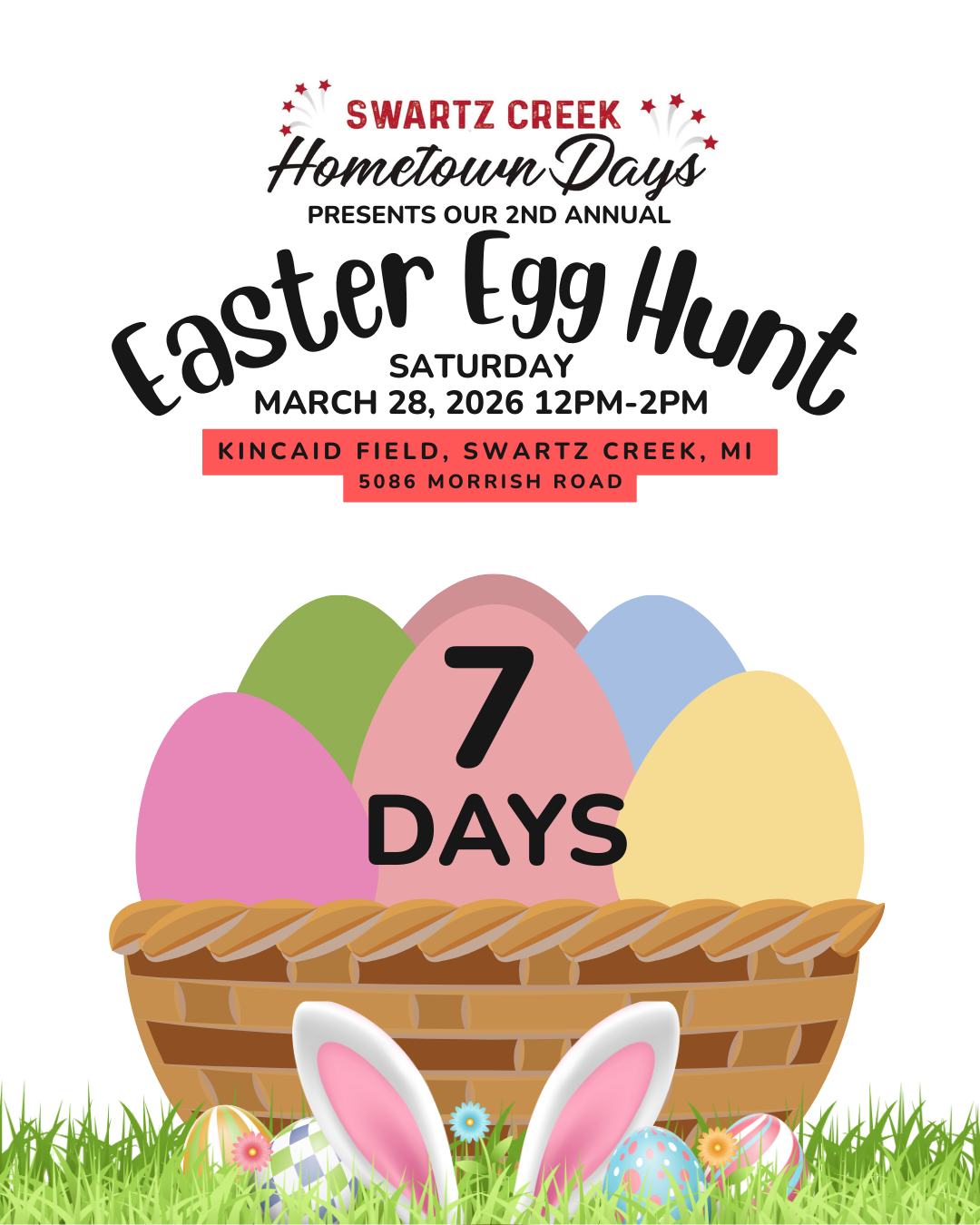 Only 1 week until our 2nd Annual Easter Egg Hunt. Bring the family and come enjoy a fun afternoon with the community!