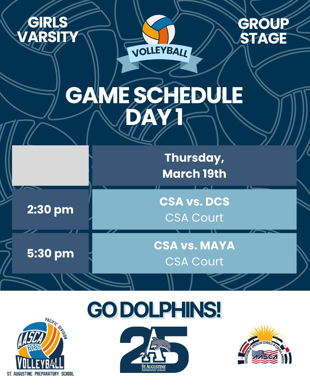 🐬Let’s go Dolphins, let’s go!🐬 Support our Girls Varsity Volleyball Team at their first games this Thursday! All games will be live-streamed on our YouTube channel: https://www.youtube.com/@staugustineprepschool
#GoDolphins #AASCAVolleyball2026