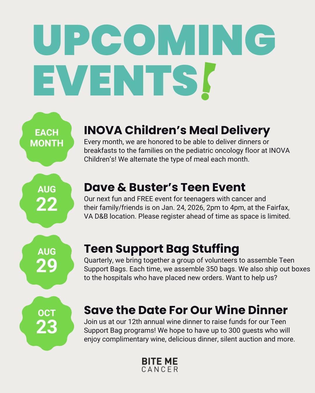Check out some of our upcoming events! If you are interested in attending something, please reach out to us.