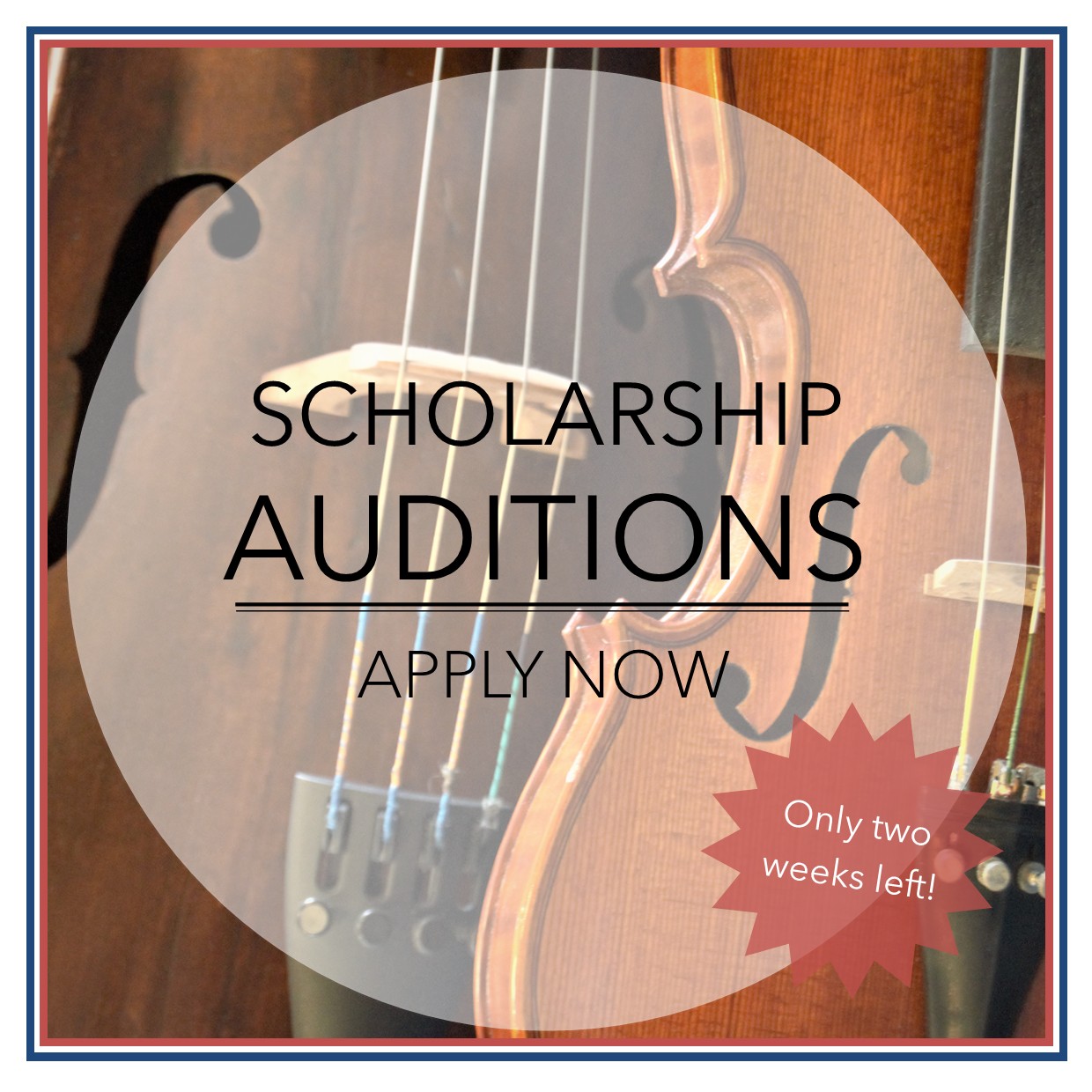 Two weeks to go to apply for a scholarship! Follow the link in our bio for more information or to apply 🎶