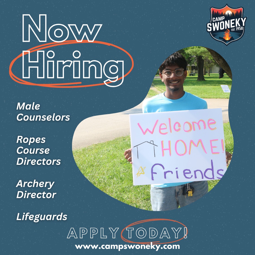 🚨 Now Hiring for Camp Swoneky! 🌲☀️
Camp is calling, and we’re looking for a few more awesome people to join the team! We currently have openings for:
👦 Male Counselors
🧗 Ropes Course Director (18+)
🎯 Archery Director
🏊 Lifeguards
If you love working with kids, being outdoors, and making a real impact in campers’ lives, this could be the summer that changes everything—for them and for you. 💚
Tag someone who should apply or go to www.campswoneky.com to learn more!
#NowHiring #SummerCampJobs #CampLife #MakeAnImpact #CampStaffWanted 🌟