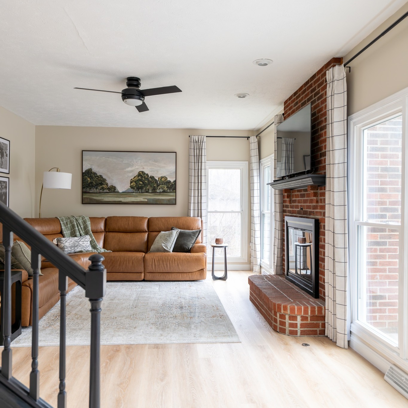 ✨Before & After ✨
No need for Chat GPT, it's in my brain first.
Often the basic design for a space pops in my head the first time I see it. I often ask not to see photos beforehand.
The details are then finalized and decided upon based on the individual clients likes/dislikes and their family routines and use.
New flooring + rug is grounding and warm.
Correct proportioned artwork elevated the space making it look larger and cozier at the same time.
Draperies add height and the "finished" vibe.
The details DO make the difference.
#livingroomdesign #customhome #clevelandinteriors #interiordesign #familyroom #beforeandafter #bestoftheeast2026 #organichome #cozyhome #designdetails