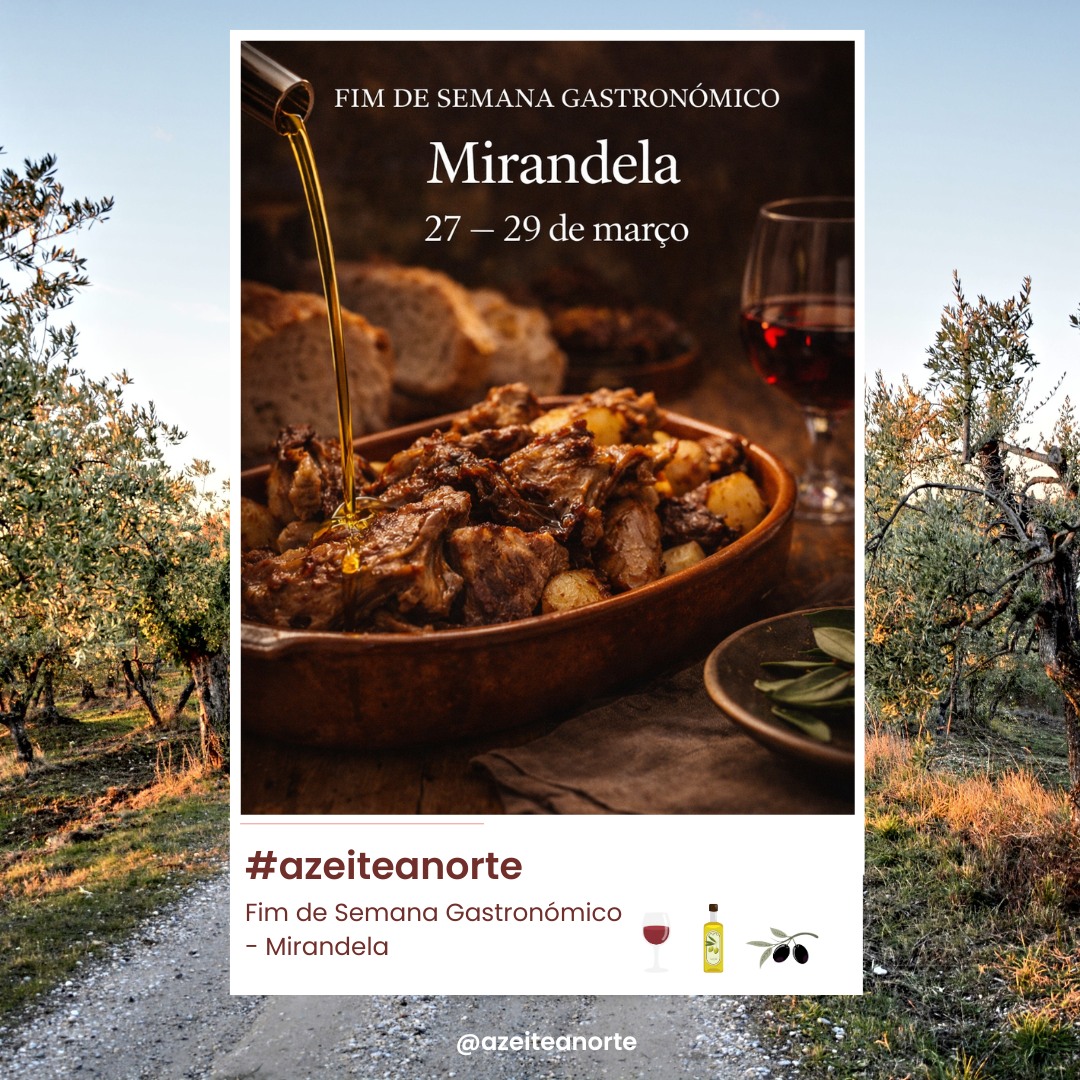 🗓️ 27 — 29 março 2026
📍 Mirandela
Há sabores que definem um território — e o cabrito transmontano é um deles.
Durante este fim de semana gastronómico, dezenas de restaurantes de mirandela servem à mesa uma das maiores referências da cozinha transmontana: o cabrito transmontano dop, preparado como manda a tradição — assado no forno, em ensopado ou em caldeirada.
Mais do que um prato, é um ritual de páscoa. Carne tenra, sabores intensos e receitas que passam de geração em geração.
À mesa, não faltam os acompanhamentos que completam a experiência: vinho da região, produtos locais e, claro, azeite — base de tudo o que é autêntico.
Um fim de semana para comer devagar, valorizar o que é nosso e sentir Trás-Os-Montes como deve ser 🌿.
#mirandela #trasosmontes #cabritotransmontano #gastronomiaportuguesa #saboresdaterra #produtosregionais #azeiteportugues #azeiteanorte #dop #gastronomiatradicional #pascaportuguesa #comidaportuguesa #visitportugal #descobrirportugal #interior #nordestetransmontano #experienciasgastronomicas #restaurantesportugal #produtolocal #territorio #culturaportuguesa #foodportugal #portugalfood #tradição #saboresdeportugal #eventosportugal #turismogastronomico #vinhoportugues #azeite #finsdesemanagastronomicos
