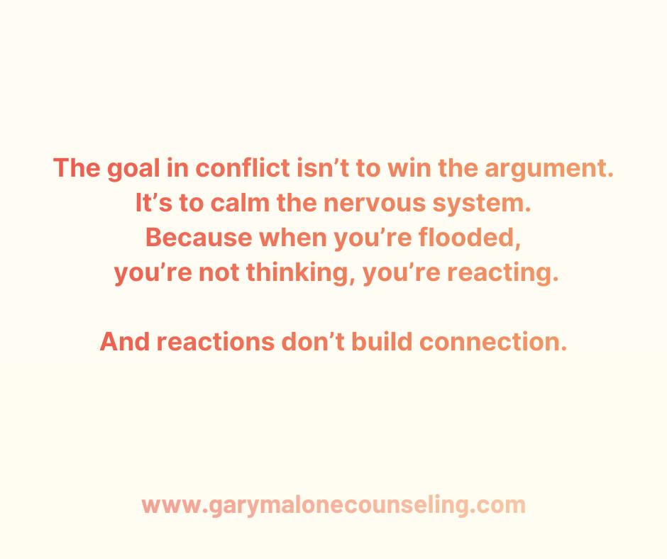 If you’re trying to win, you’ve already lost the connection.
Your nervous system sets the tone before your words ever do.
So if things escalate fast, don’t double down...slow it down.
Regulate first.
Then relate.
That’s how you actually change the outcome.
This is the work I do with couples every day.