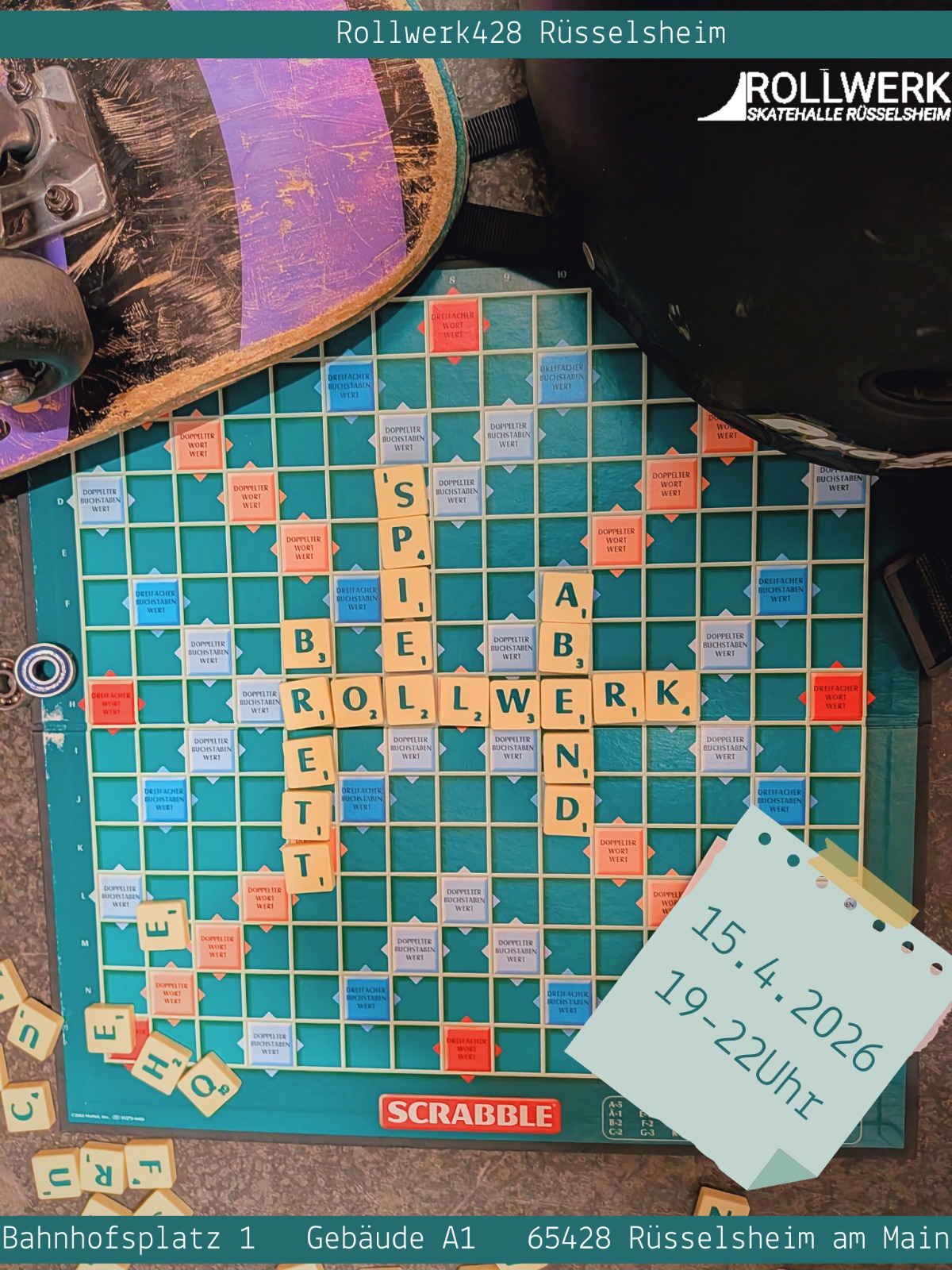 🎲 Brettspielabend im Rollwerk! 🧩
Lust auf einen Abend voller Würfelglück, cleverer Züge und guter Gesellschaft? Dann komm zu unserem Brettspielabend im Rollwerk! Wir stellen eine Auswahl an Spielen bereit – von Klassikern bis zu modernen Favoriten. Natürlich kannst du auch deine eigenen Spiele mitbringen, damit noch mehr auf den Tisch kommt.
Für kleine Snacks ist gesorgt, damit niemand hungrig vom Spielbrett fällt. Egal ob du eher der strategische Schachzug-Planer, der Karten-Hai oder einfach ein Fan von geselligen Runden bist – hier findet jeder seinen Platz am Tisch.
Also: Zug um Zug Richtung Spielspaß! Pack deine Lieblingsspiele ein, würfel dich ins Abenteuer und lass uns gemeinsam einen Abend spielen, der garantiert kein „Brett vorm Kopf“ wird. 🎲
15.4.2026 ab 19 Uhr