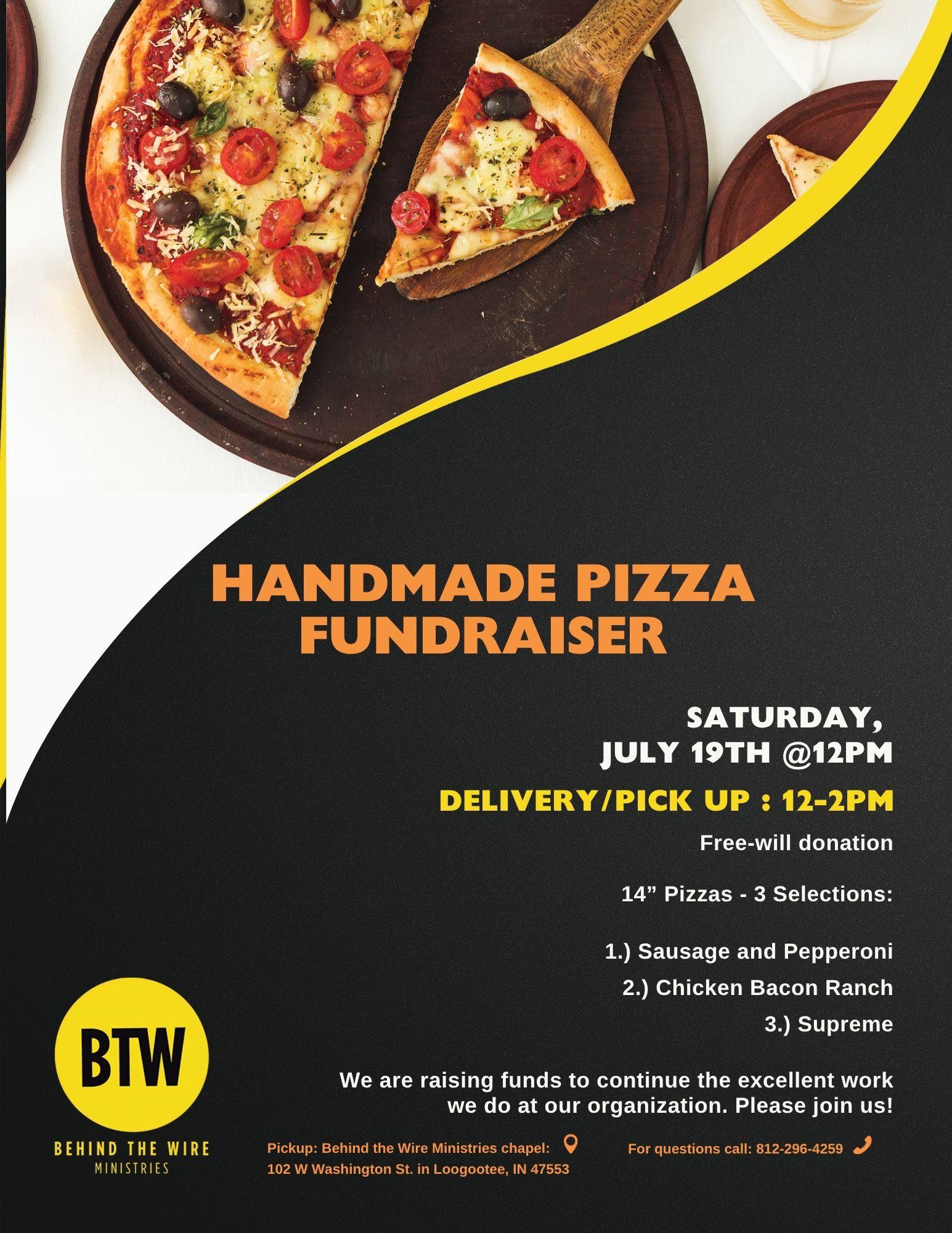 Behind The Wire Ministries has a goal to prepare and deliver 1,000 pizzas to our community on July 19th, please join us!