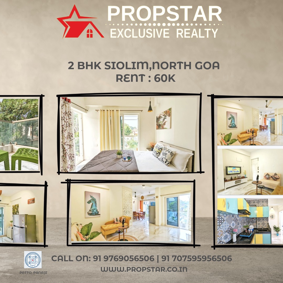 Goan living with this beautifully designed 2 BHK + 2 Bath apartment in Siolim, North Goa. Nestled within a well-maintained gated society, this home is thoughtfully crafted for exclusive personal use, offering a calm and private lifestyle away from the tourist rush.
Property Highlights:
Fully Furnished – Move-in Ready
Spacious 2 Bedrooms with 2 Modern Bathrooms
Bright & Well-Ventilated Living Spaces
Lift Access for Convenience
Dedicated Car Parking
Power Backup
Secure Gated Community
CALL FOR MORE DETAILS: 91 9769056506 | 91 707595956506
www.propstar.co.in